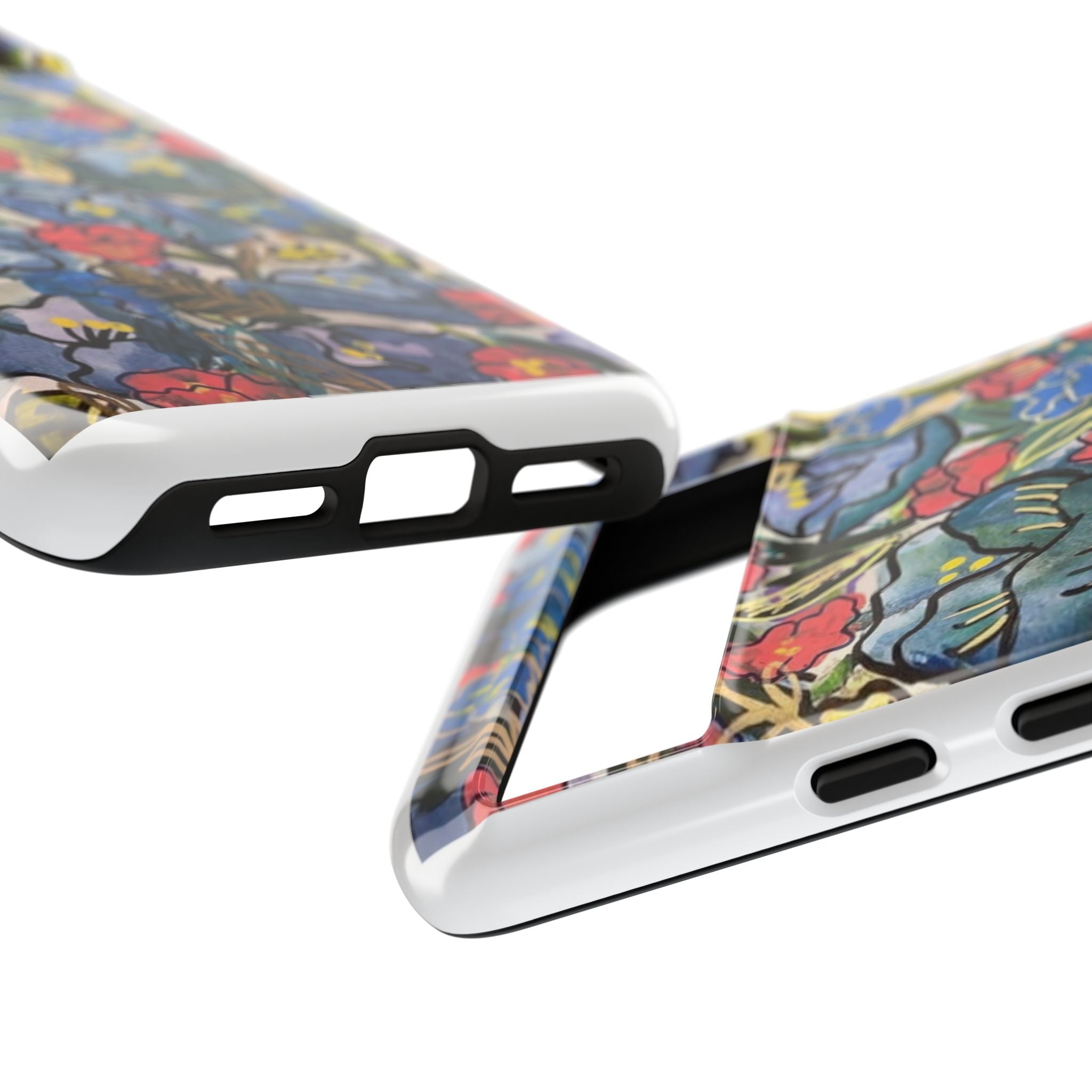 Floral Mosaic Tough Phone Case — Colorful Wildflower Protective iPhone Cover