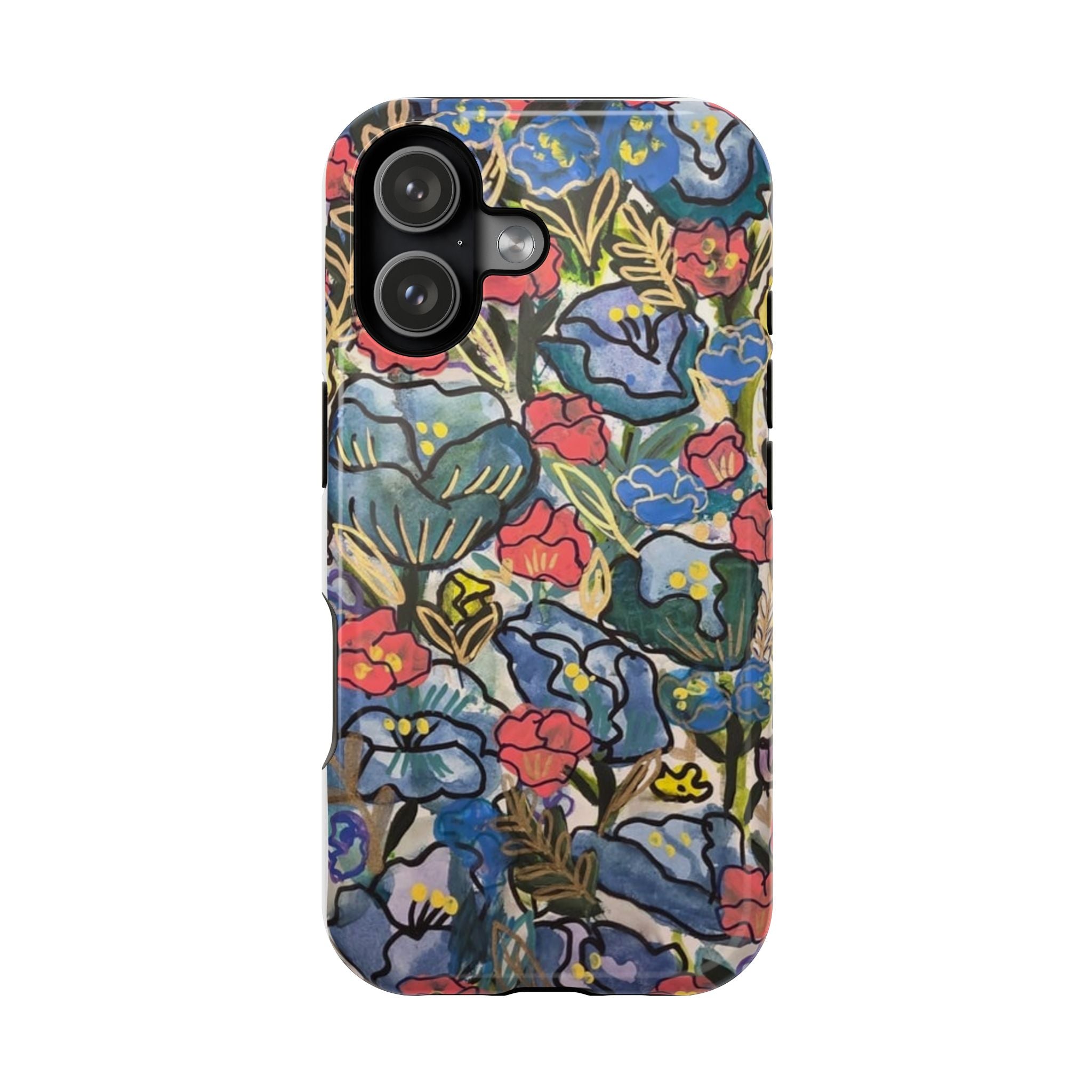Floral Pattern Impact-Resistant Phone Case – Colorful Vintage Flowers
