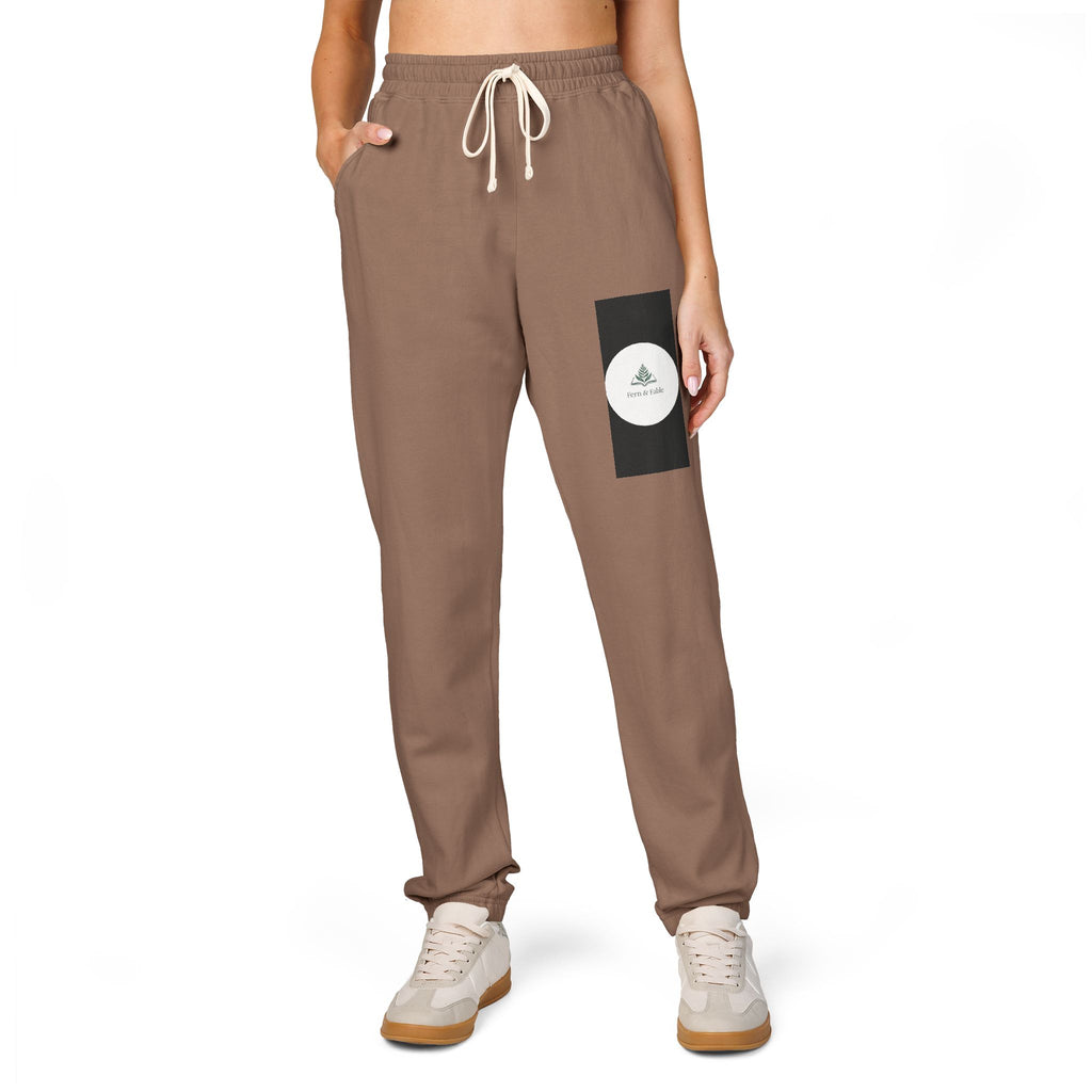 Embroidered Circle Logo Sweatpants — Garment-Dyed Fleece Joggers