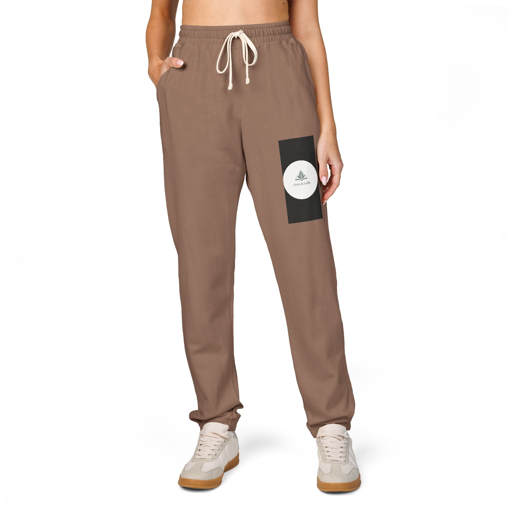 Embroidered Circle Logo Sweatpants — Garment-Dyed Fleece Joggers