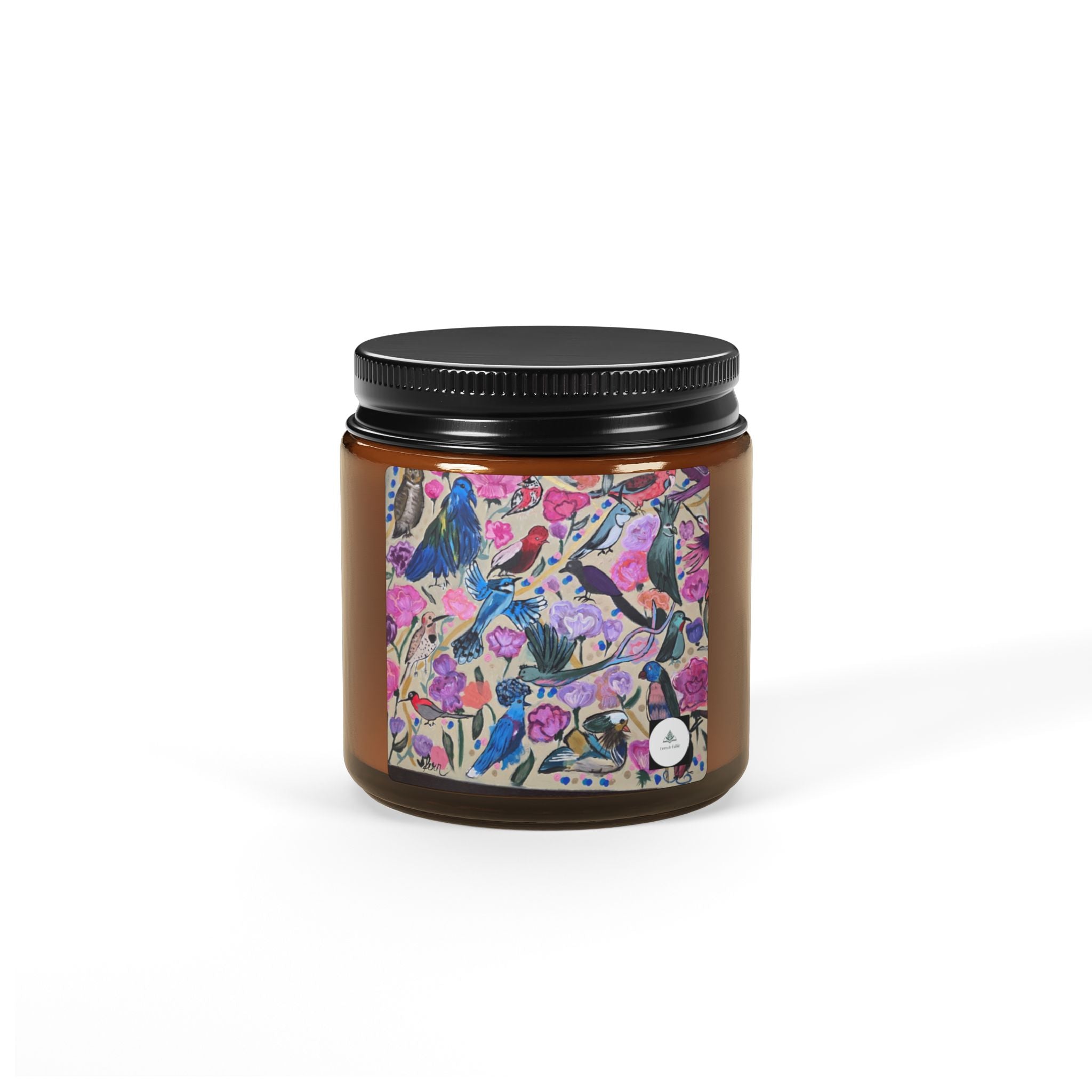 Floral Amber Soy Candle — Hand-Poured Scented Jar (Multi-Size)