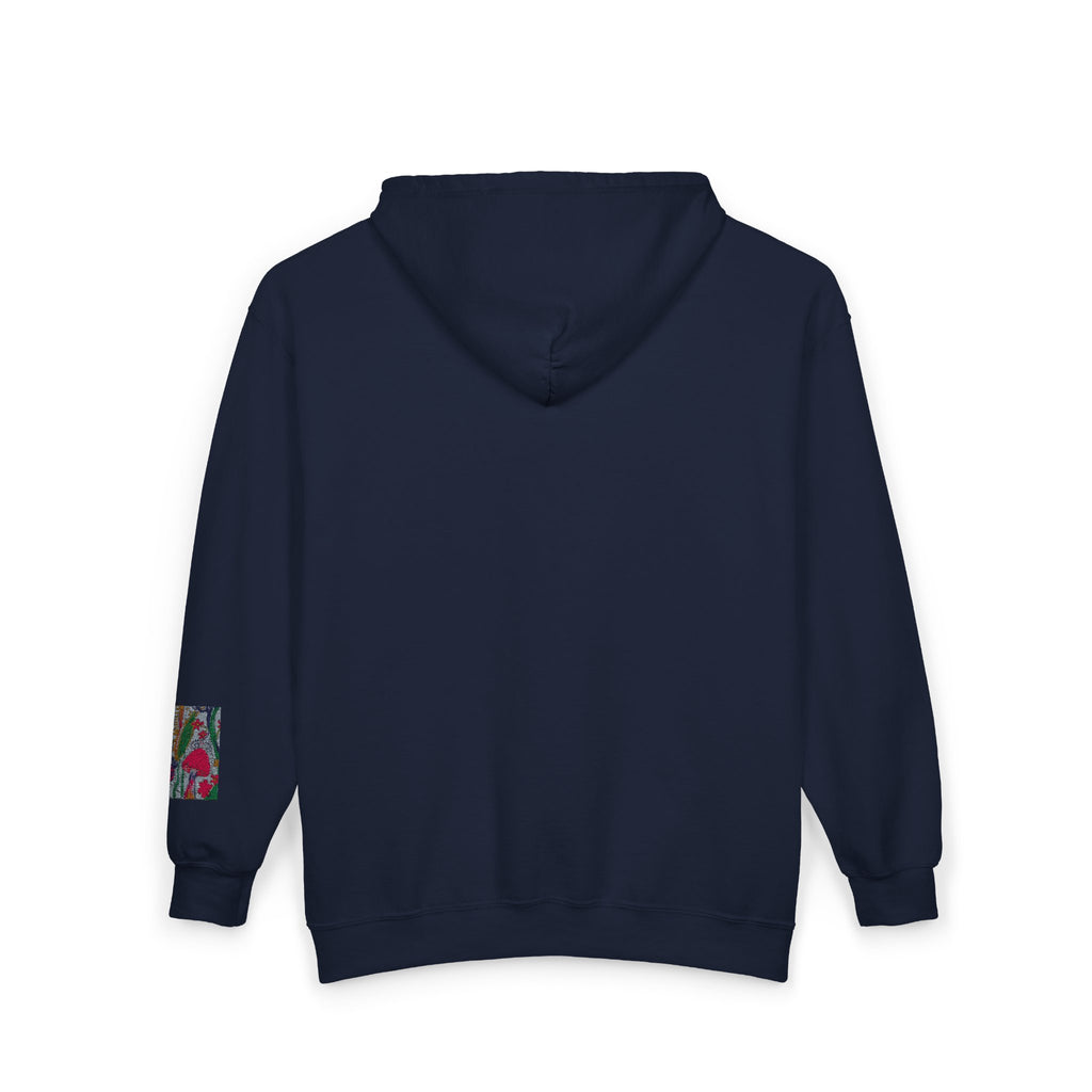 Zip Hoodie with Geometric Mandala Pocket Design