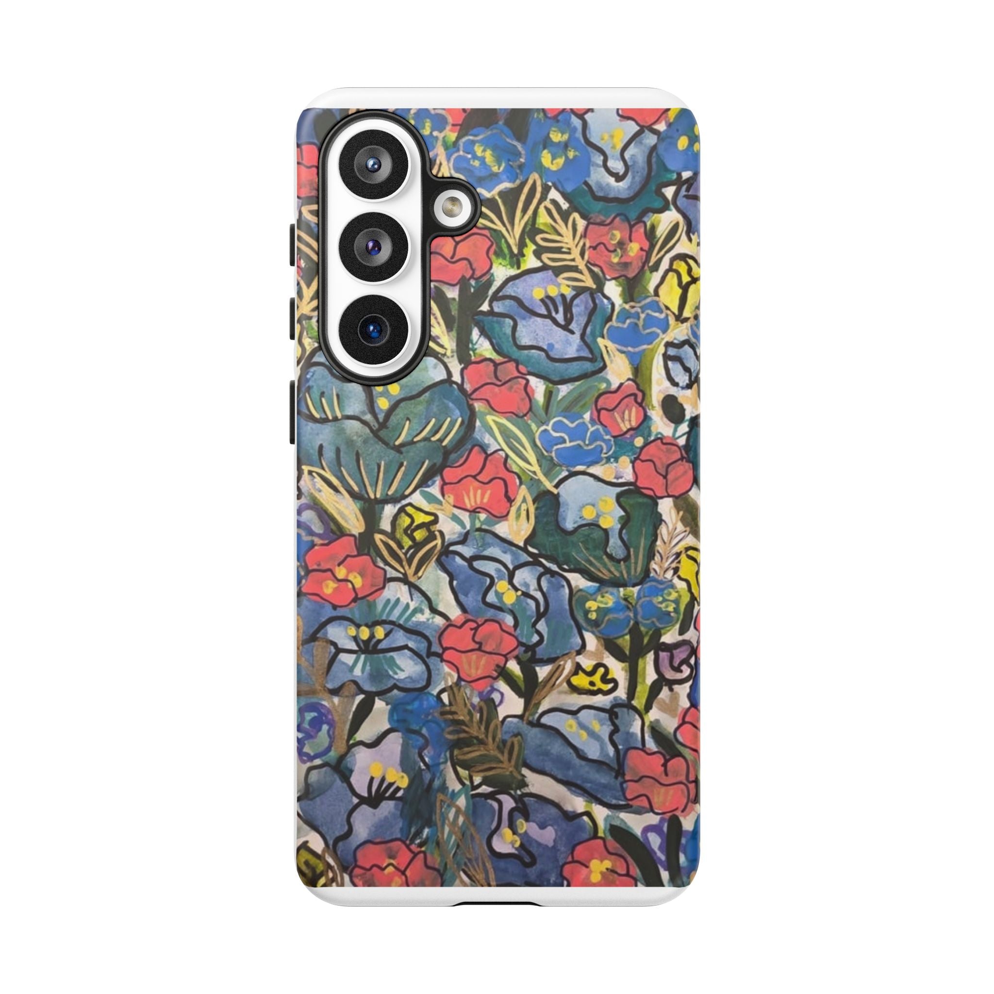 Floral Mosaic Tough Phone Case — Colorful Wildflower Protective iPhone Cover
