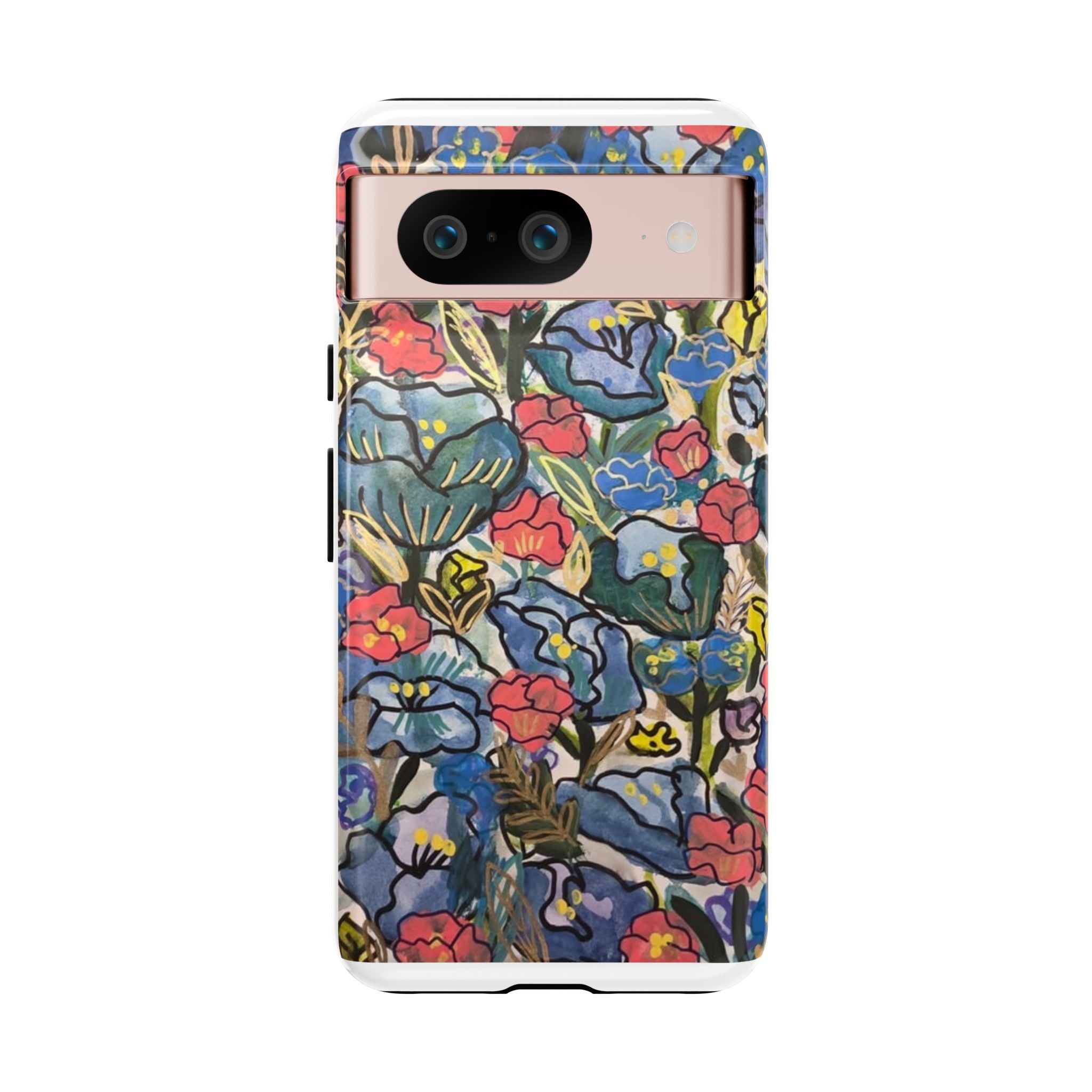 Floral Mosaic Tough Phone Case — Colorful Wildflower Protective iPhone Cover