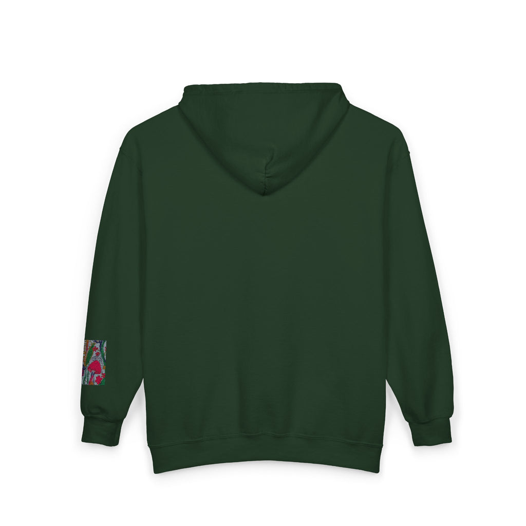 Zip Hoodie with Geometric Mandala Pocket Design