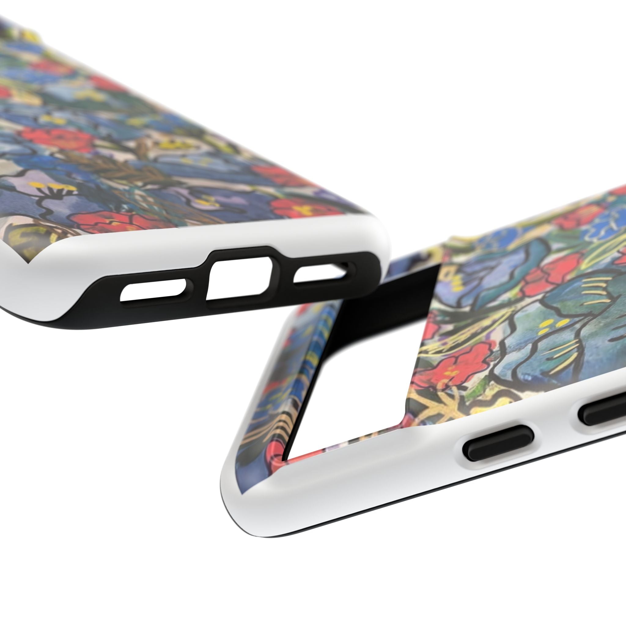 Floral Mosaic Tough Phone Case — Colorful Wildflower Protective iPhone Cover
