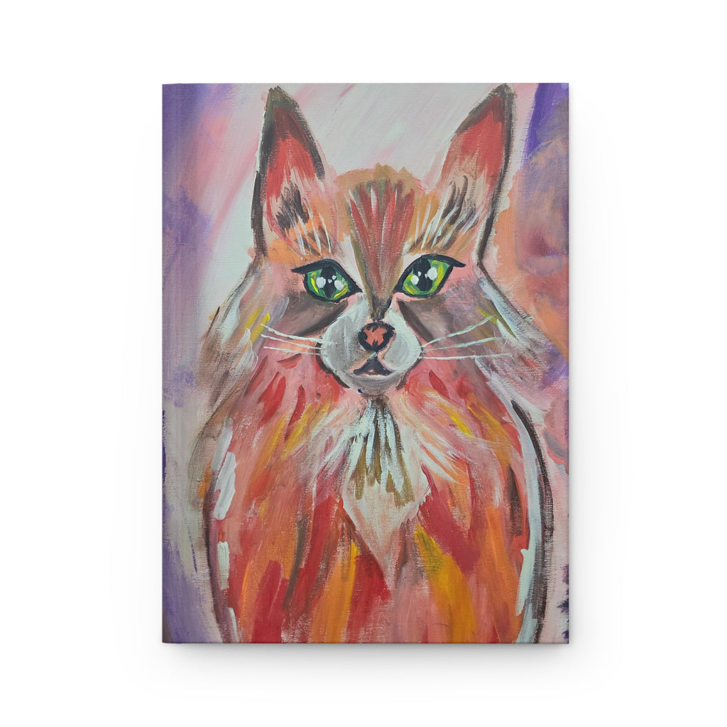 Cat Portrait Hardcover Journal — Colorful Whimsical Maine Coon Notebook for Writers & Artists