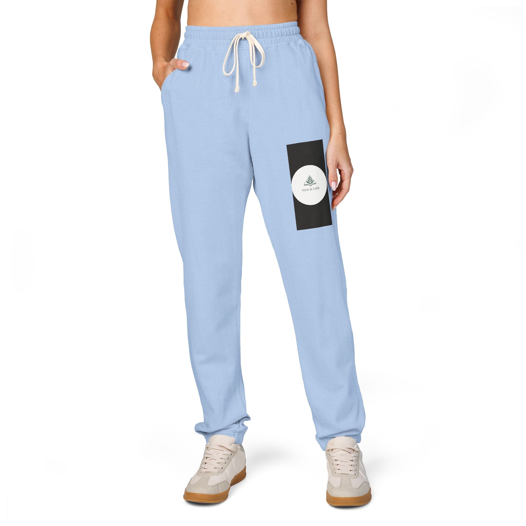 Embroidered Circle Logo Sweatpants — Garment-Dyed Fleece Joggers