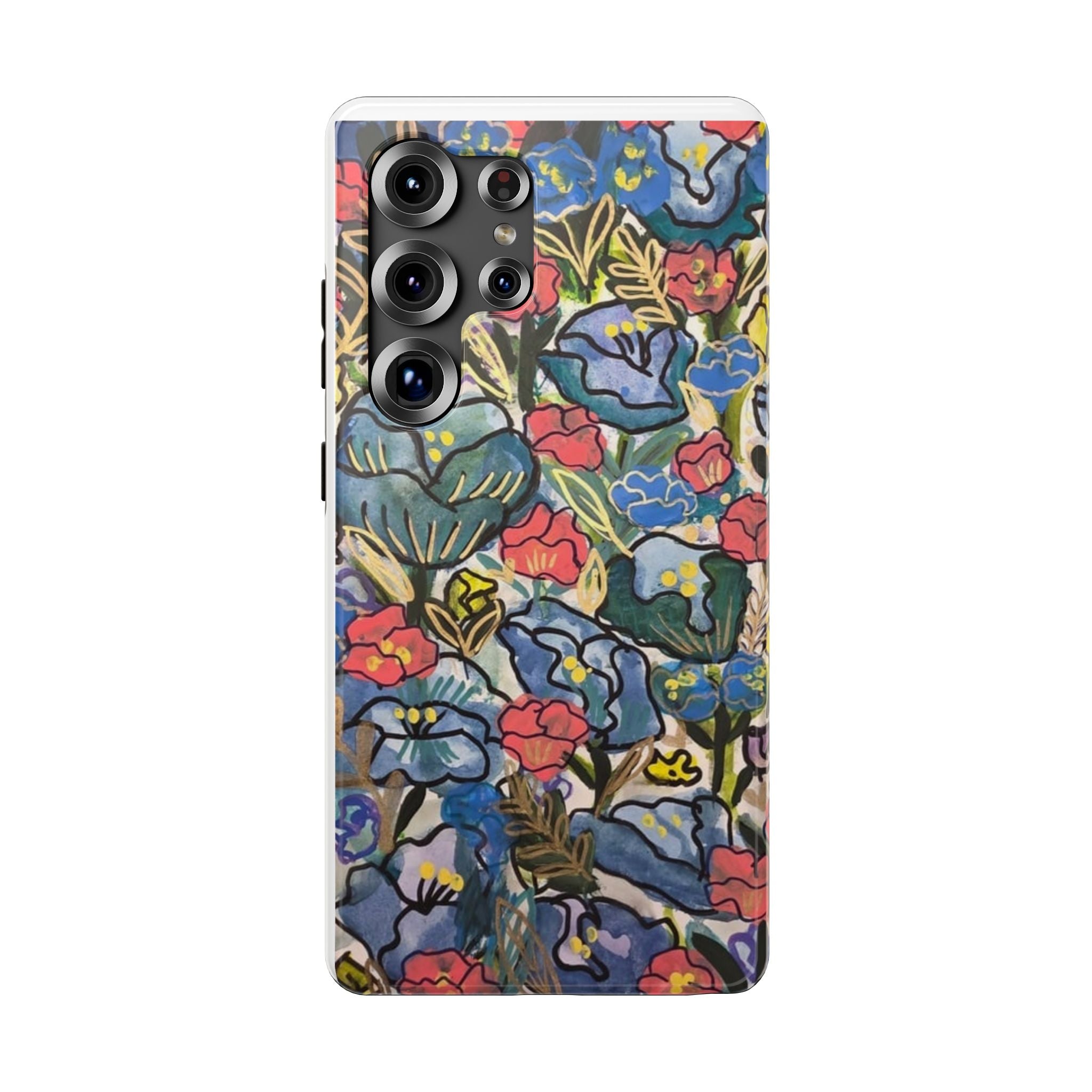 Floral Pattern Impact-Resistant Phone Case – Colorful Vintage Flowers