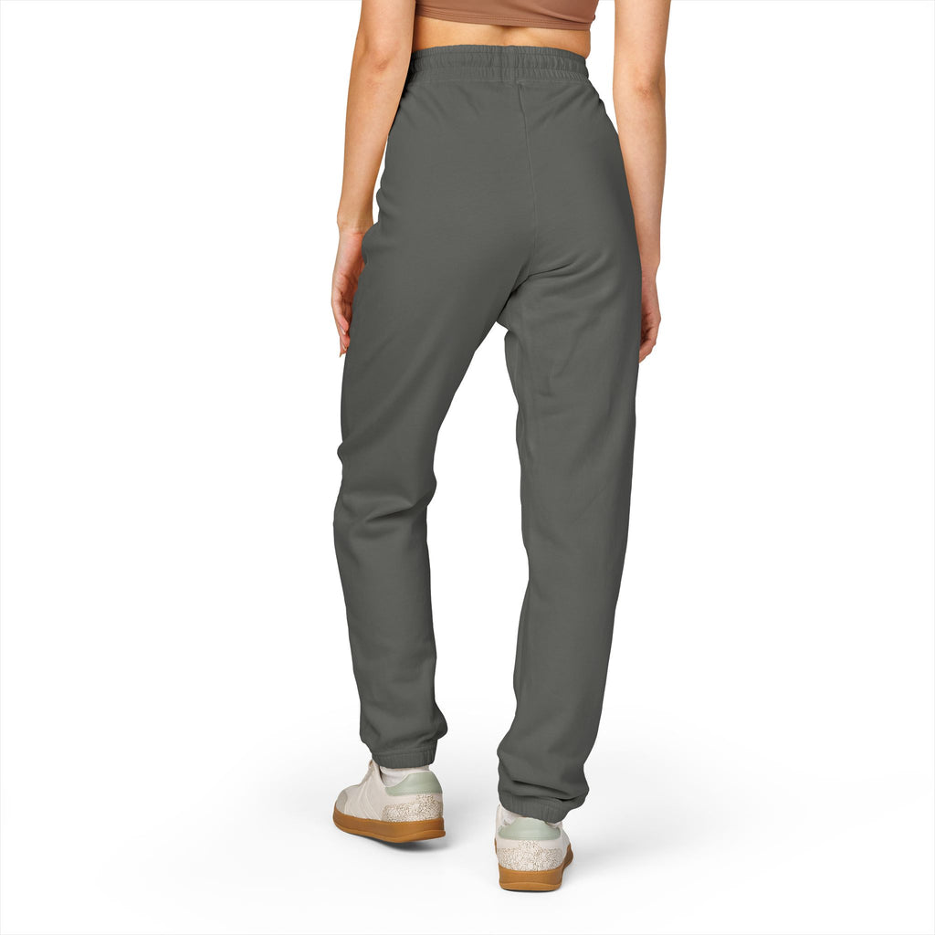 Embroidered Circle Logo Sweatpants — Garment-Dyed Fleece Joggers