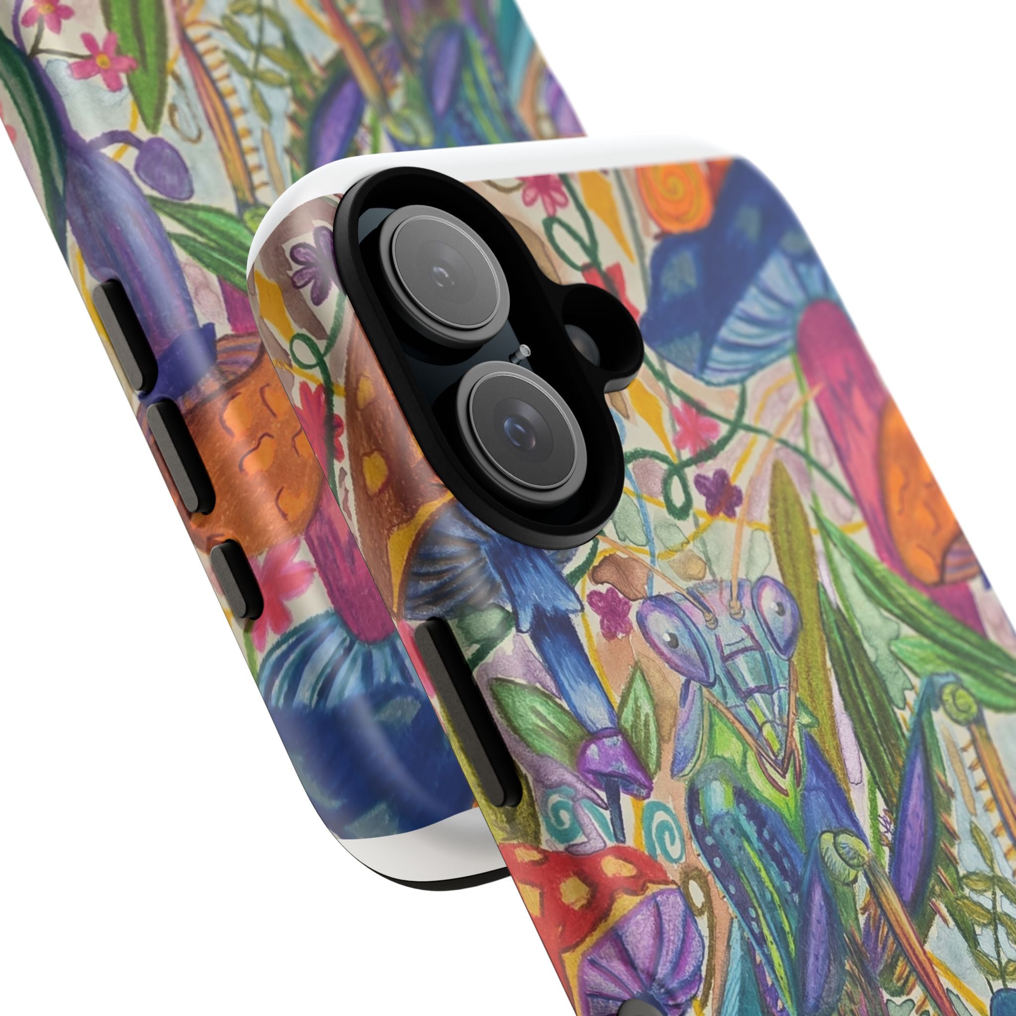 Phone Case — Colorful Whimsical Mushroom Garden Art