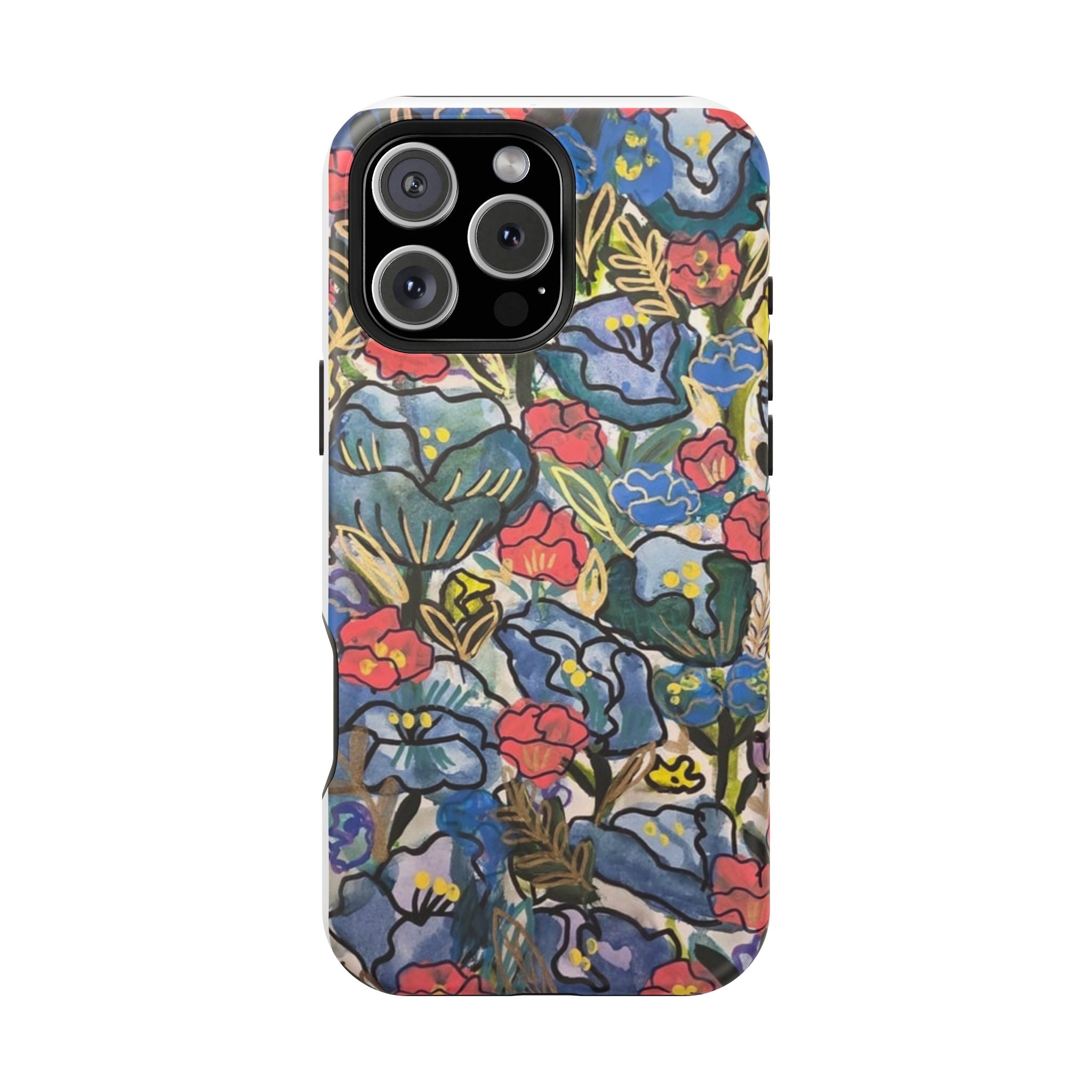 Floral Pattern Impact-Resistant Phone Case – Colorful Vintage Flowers