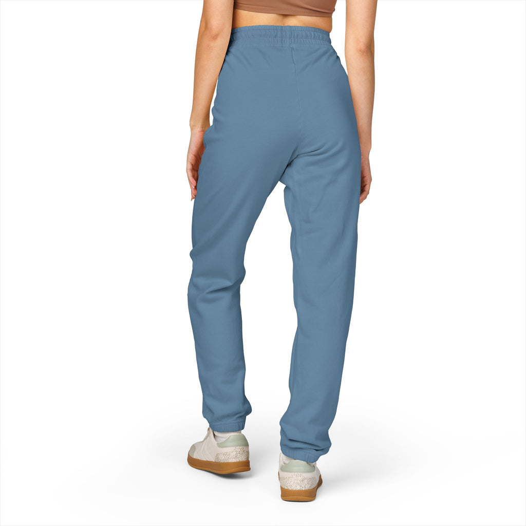 Embroidered Circle Logo Sweatpants — Garment-Dyed Fleece Joggers