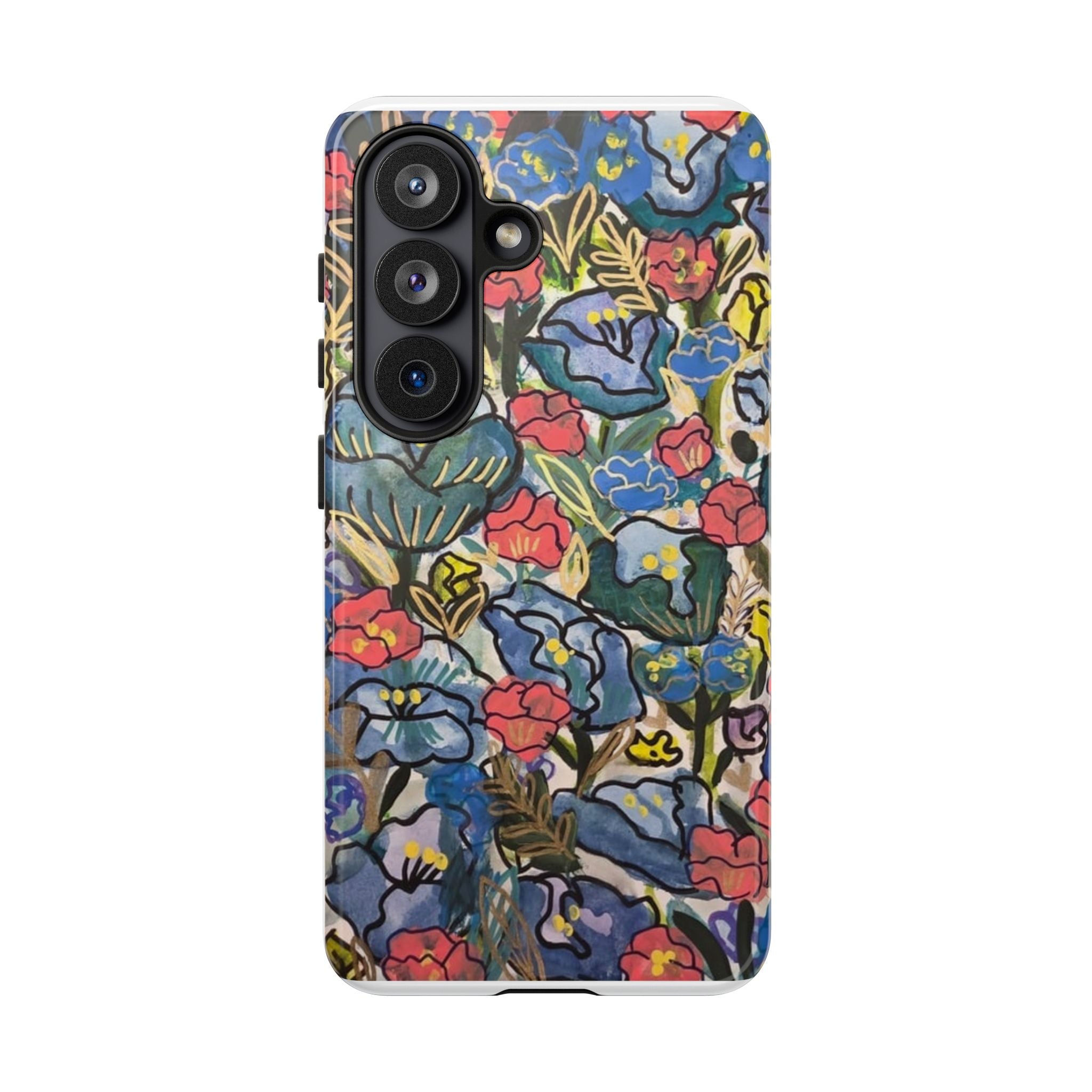Floral Mosaic Tough Phone Case — Colorful Wildflower Protective iPhone Cover