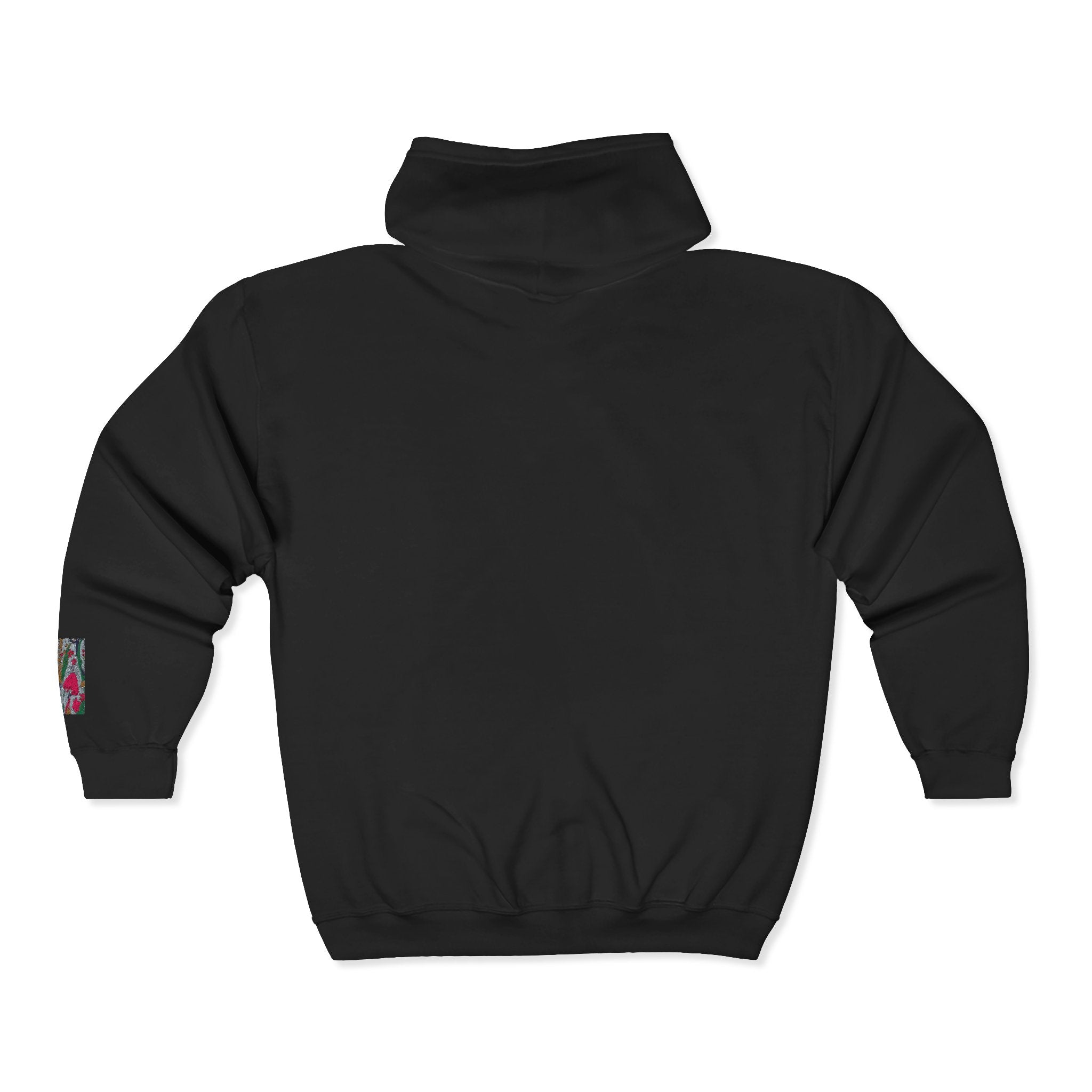 Zip Hoodie with Geometric Mandala Pocket Design
