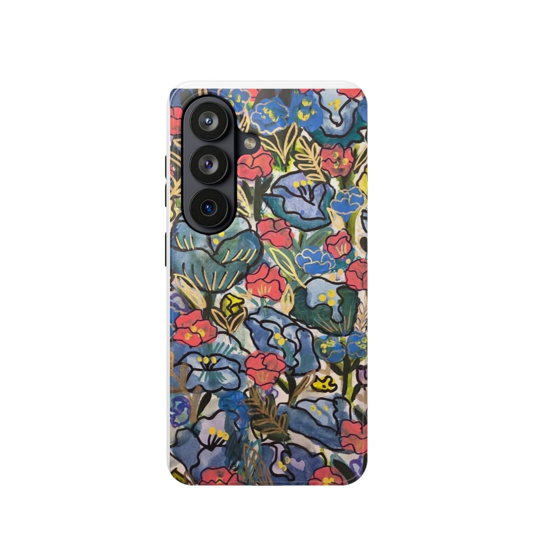 Floral Pattern Impact-Resistant Phone Case – Colorful Vintage Flowers