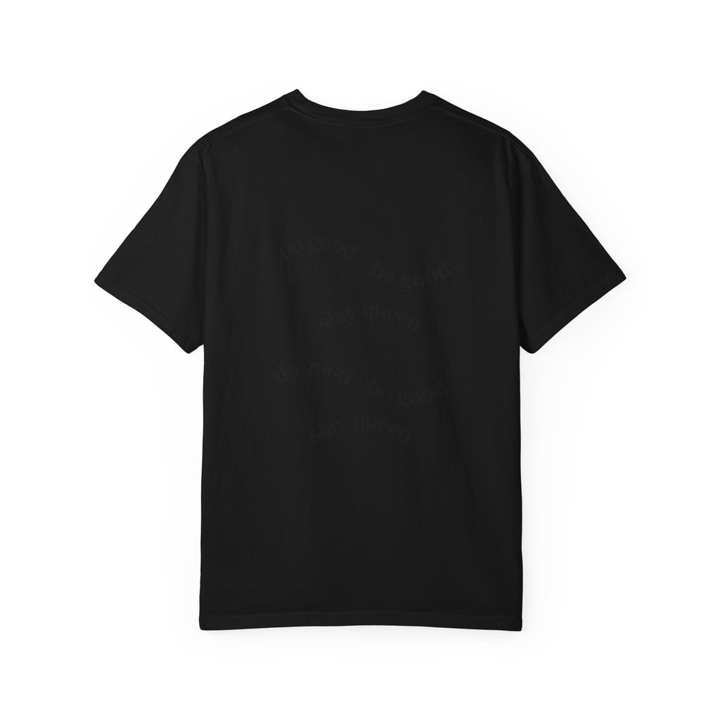 Floral Hummingbird T-Shirt — "Do Good Be Good Stay Queen" Back Print