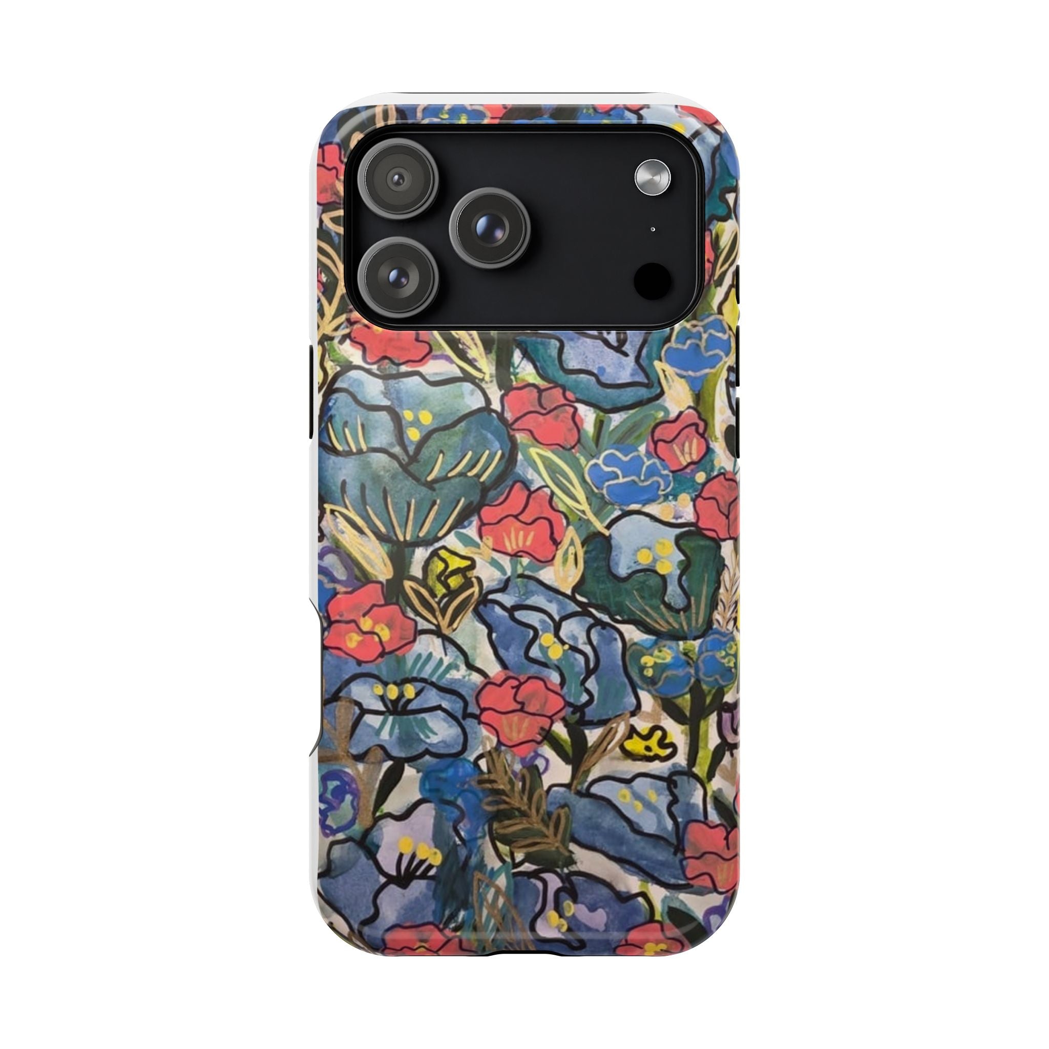 Floral Pattern Impact-Resistant Phone Case – Colorful Vintage Flowers