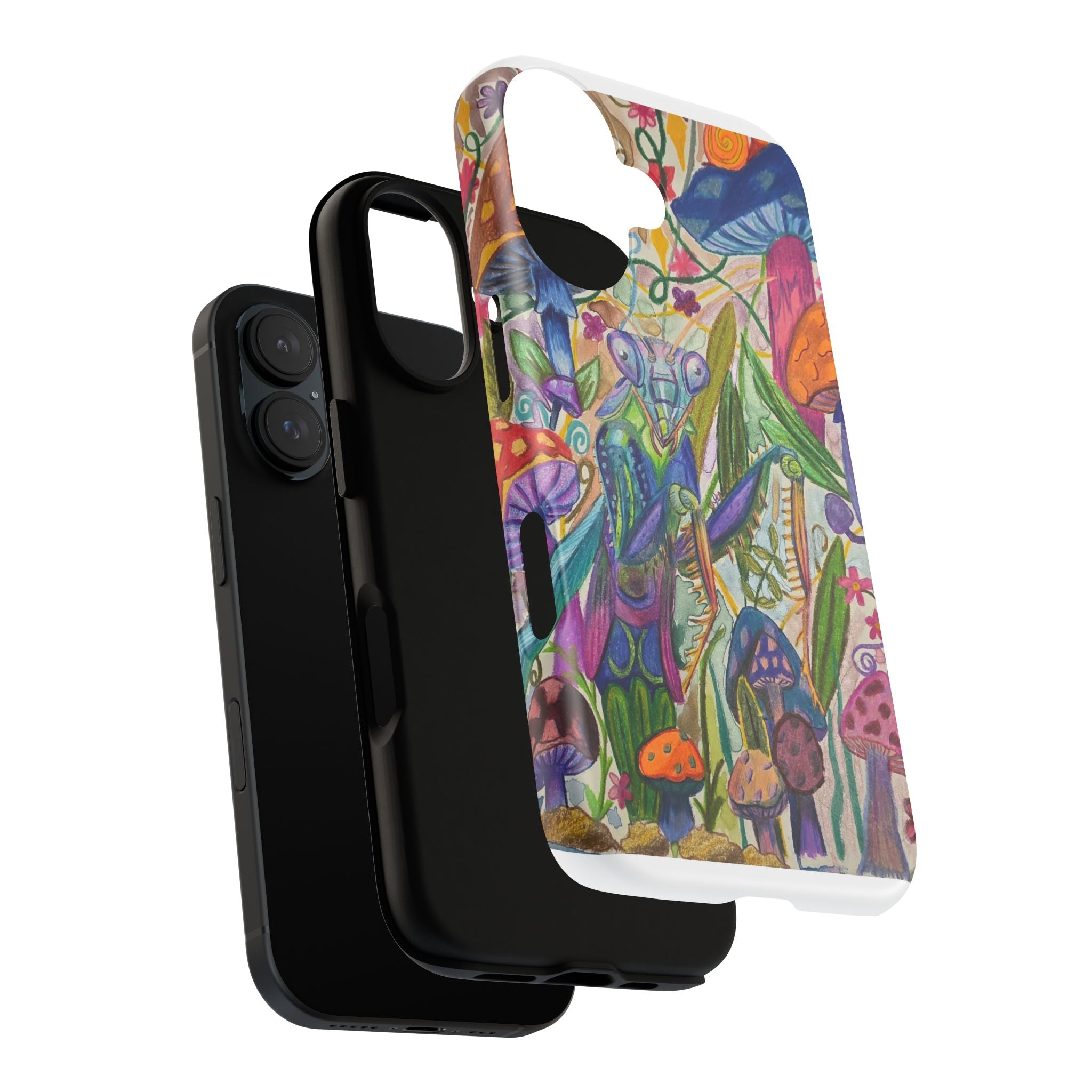 Phone Case — Colorful Whimsical Mushroom Garden Art