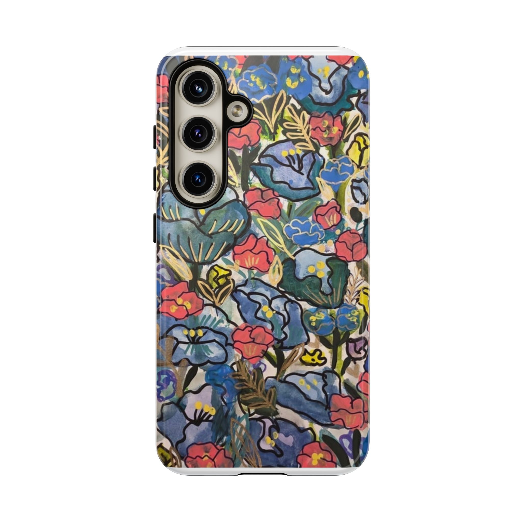 Floral Mosaic Tough Phone Case — Colorful Wildflower Protective iPhone Cover
