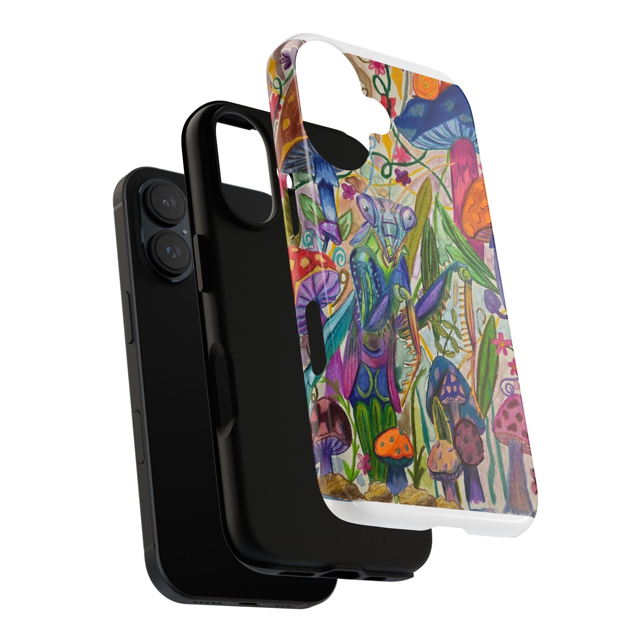 Phone Case — Colorful Whimsical Mushroom Garden Art