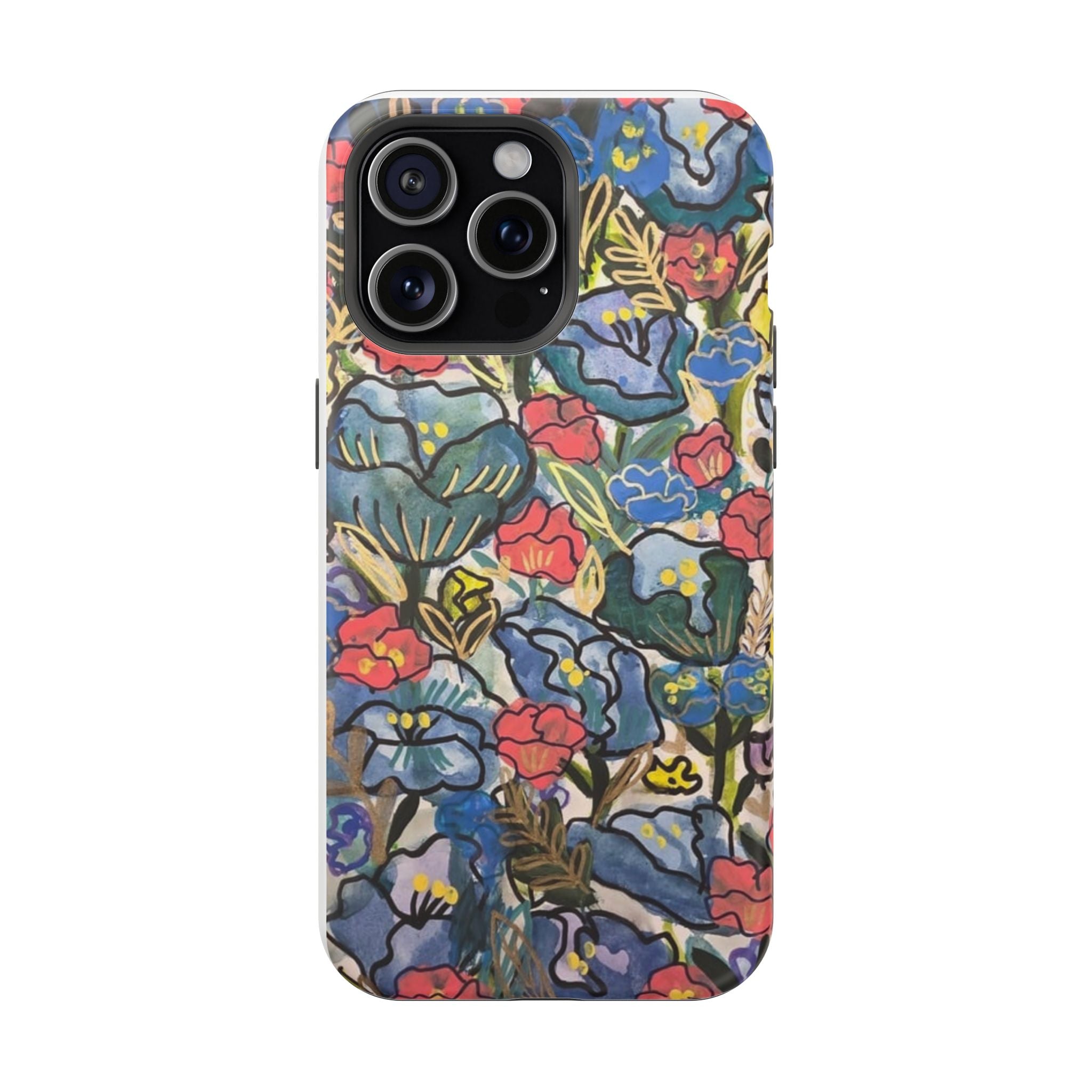 Floral Pattern Impact-Resistant Phone Case – Colorful Vintage Flowers
