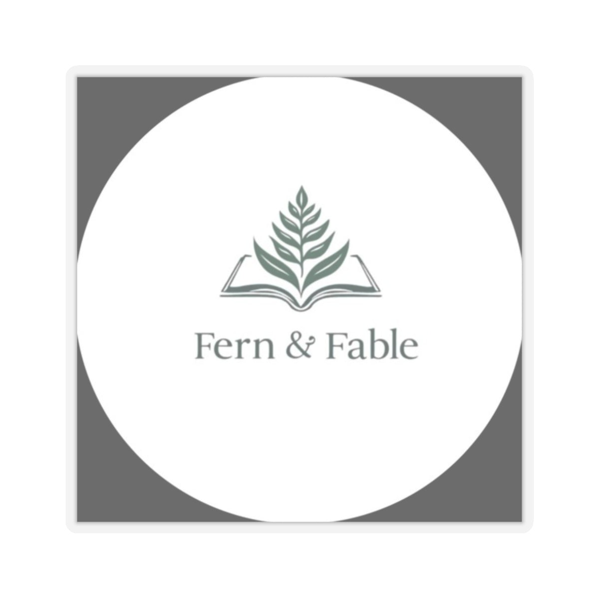 Fern & Fable Logo Sticker — Kiss-Cut Round Brand Decal