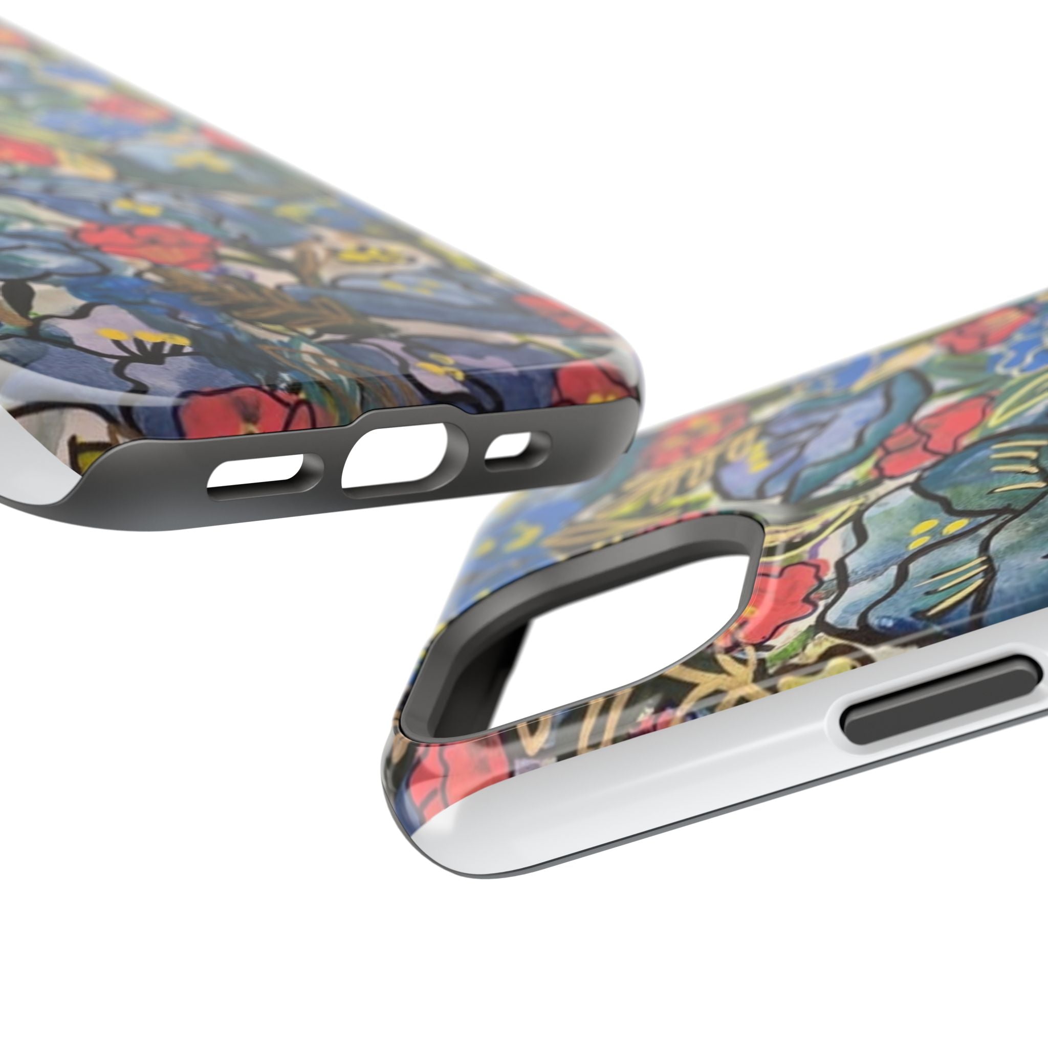 Floral Pattern Impact-Resistant Phone Case – Colorful Vintage Flowers