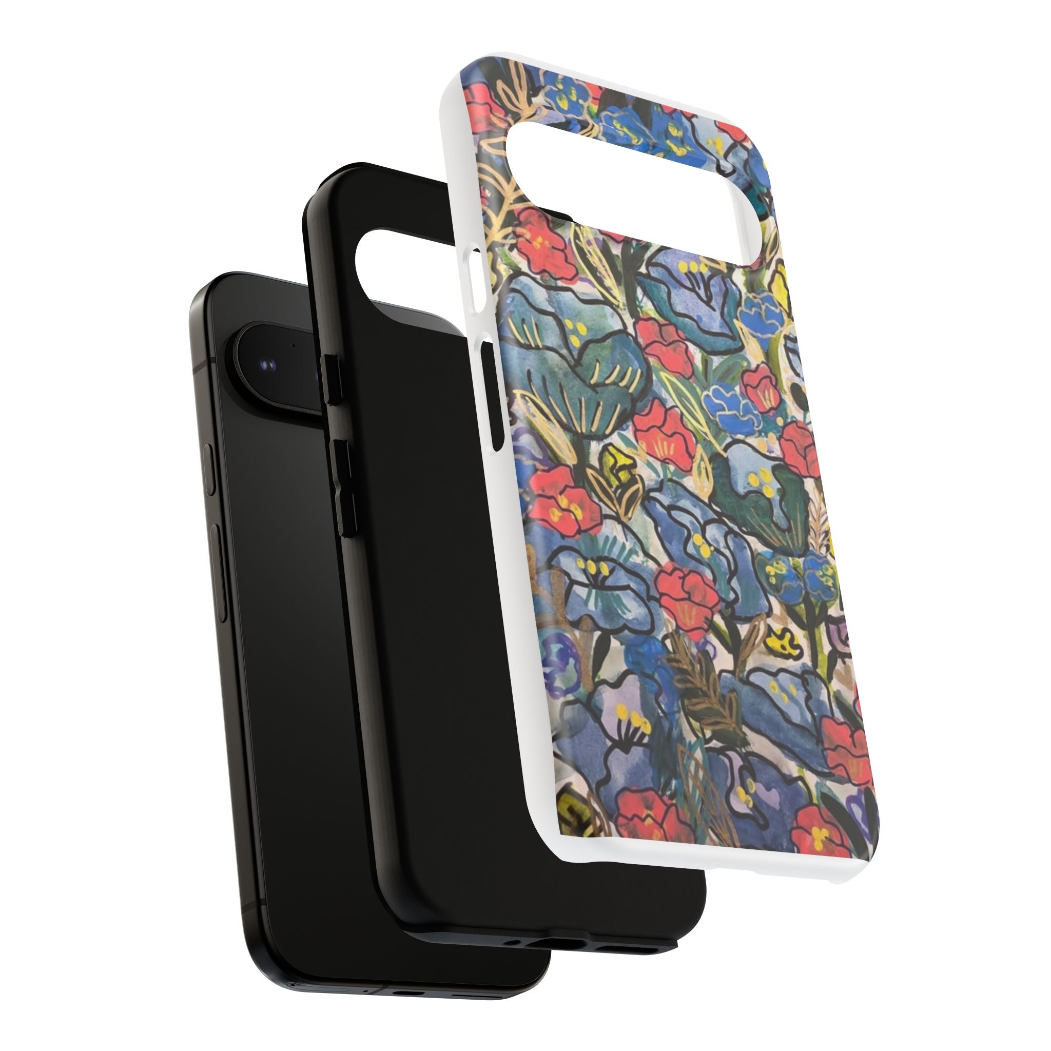Floral Mosaic Tough Phone Case — Colorful Wildflower Protective iPhone Cover