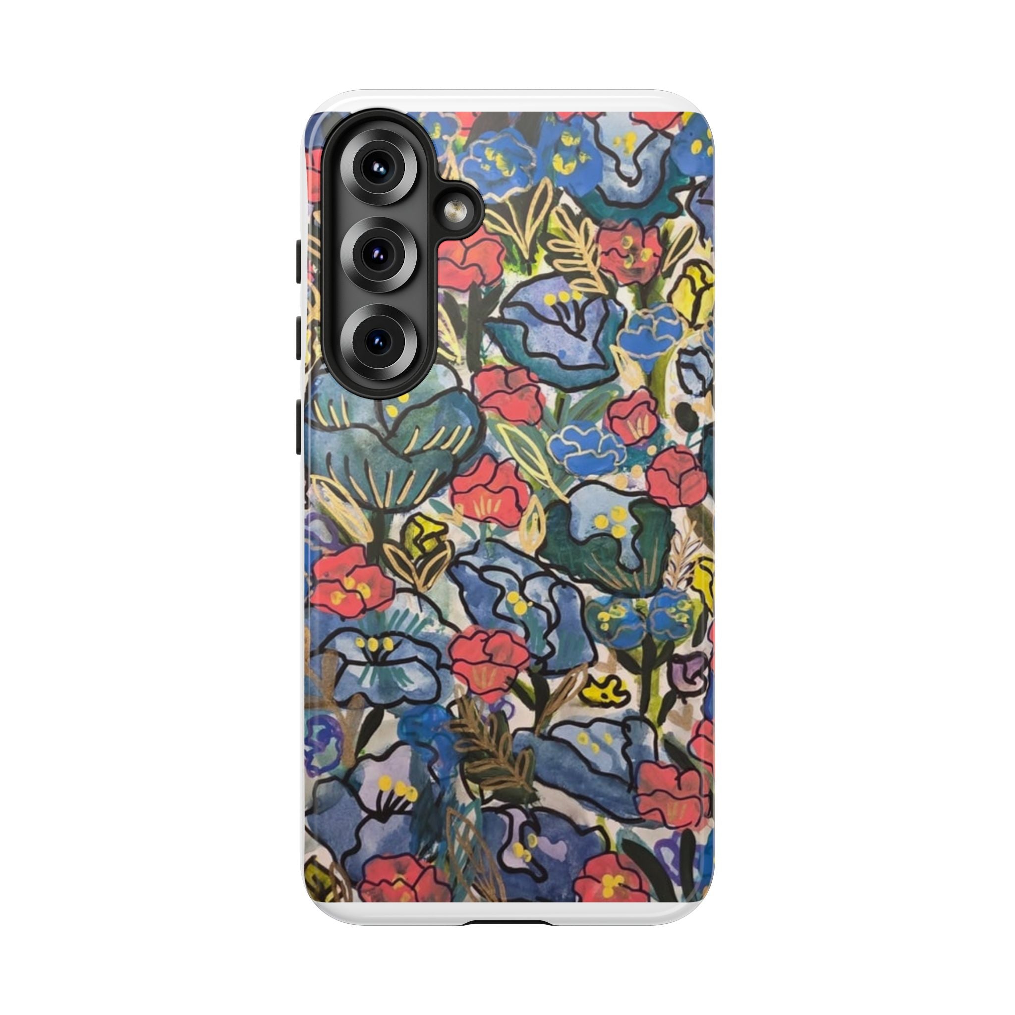 Floral Mosaic Tough Phone Case — Colorful Wildflower Protective iPhone Cover