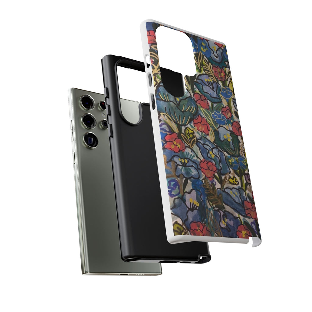 Floral Mosaic Tough Phone Case — Colorful Wildflower Protective iPhone Cover