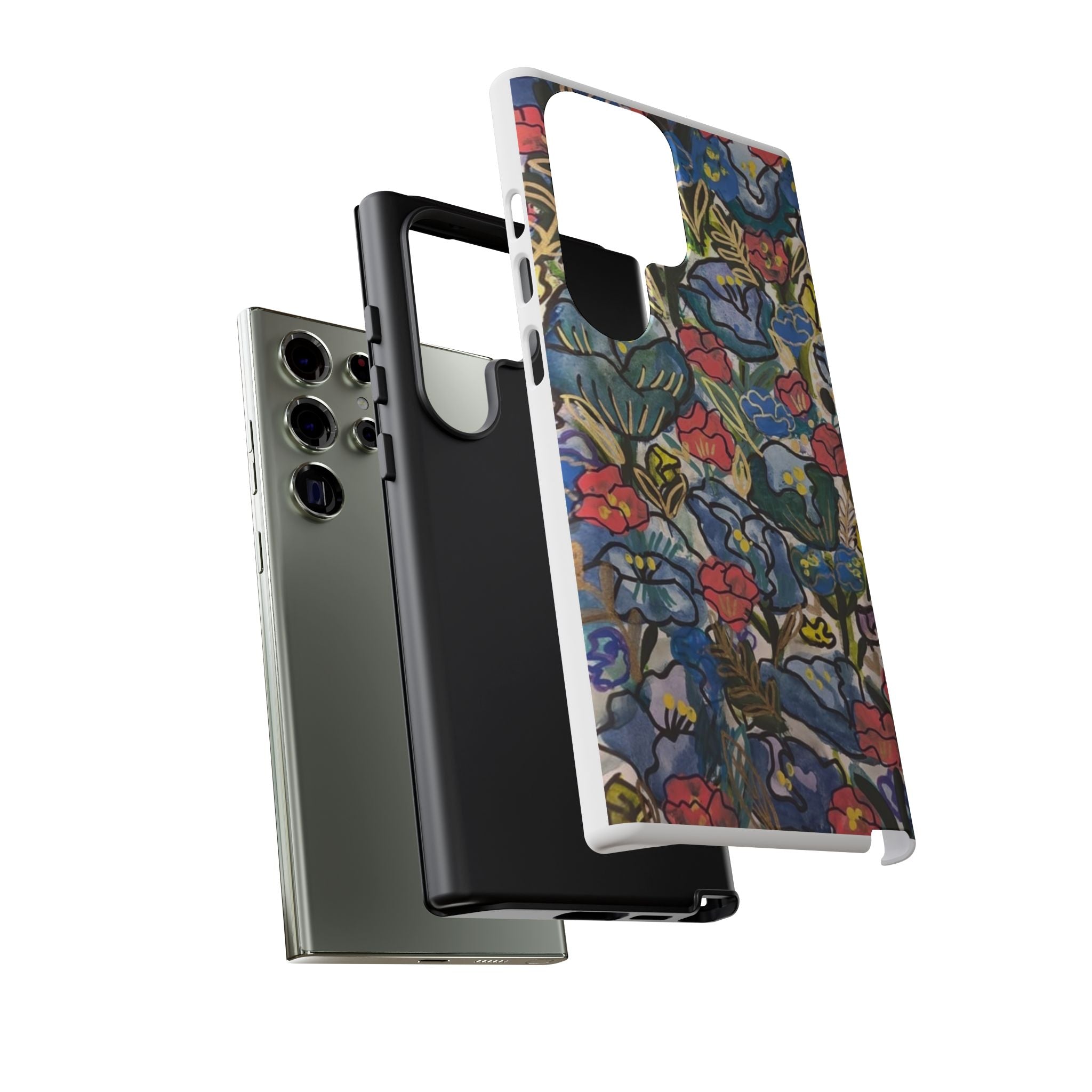 Floral Mosaic Tough Phone Case — Colorful Wildflower Protective iPhone Cover