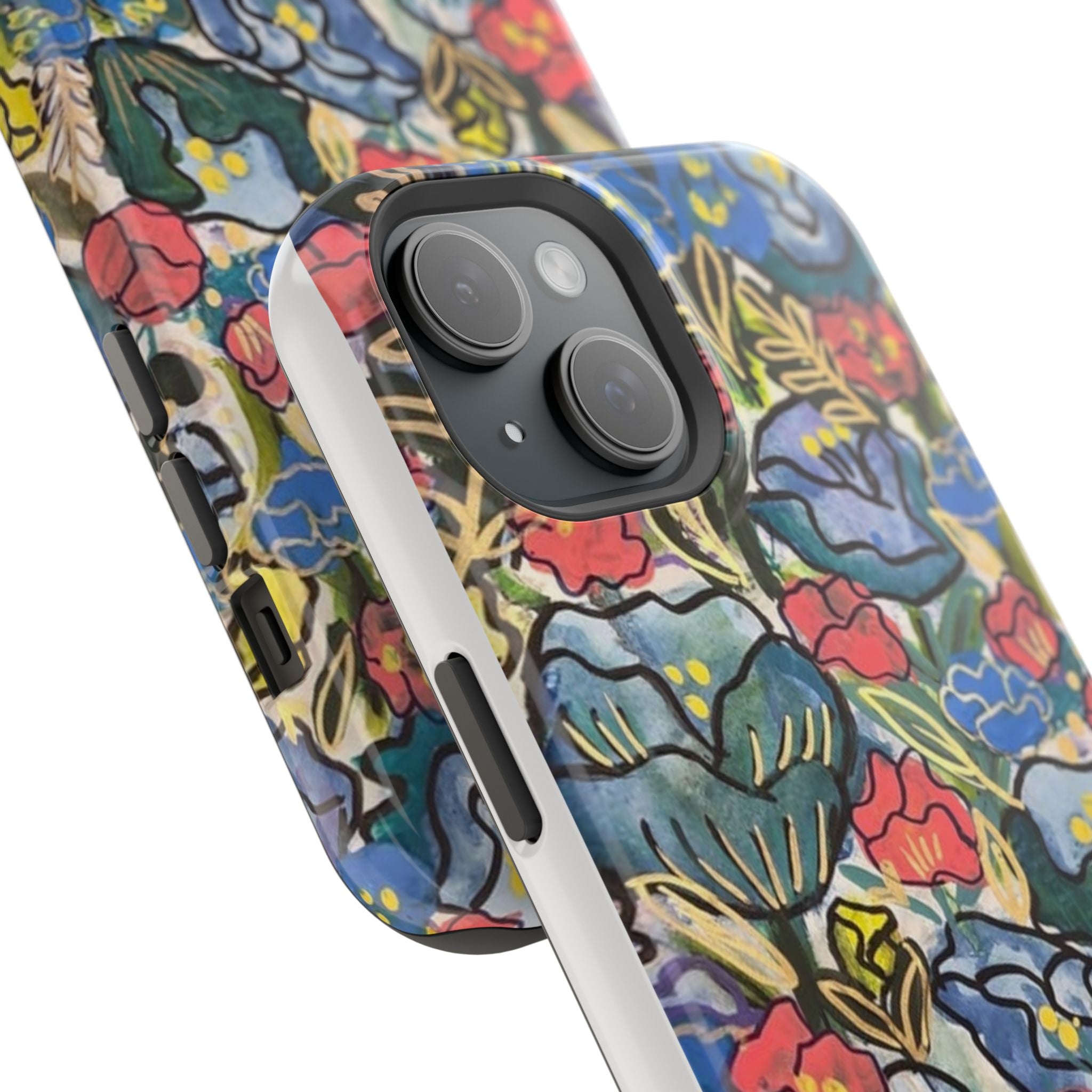 Floral Pattern Impact-Resistant Phone Case – Colorful Vintage Flowers