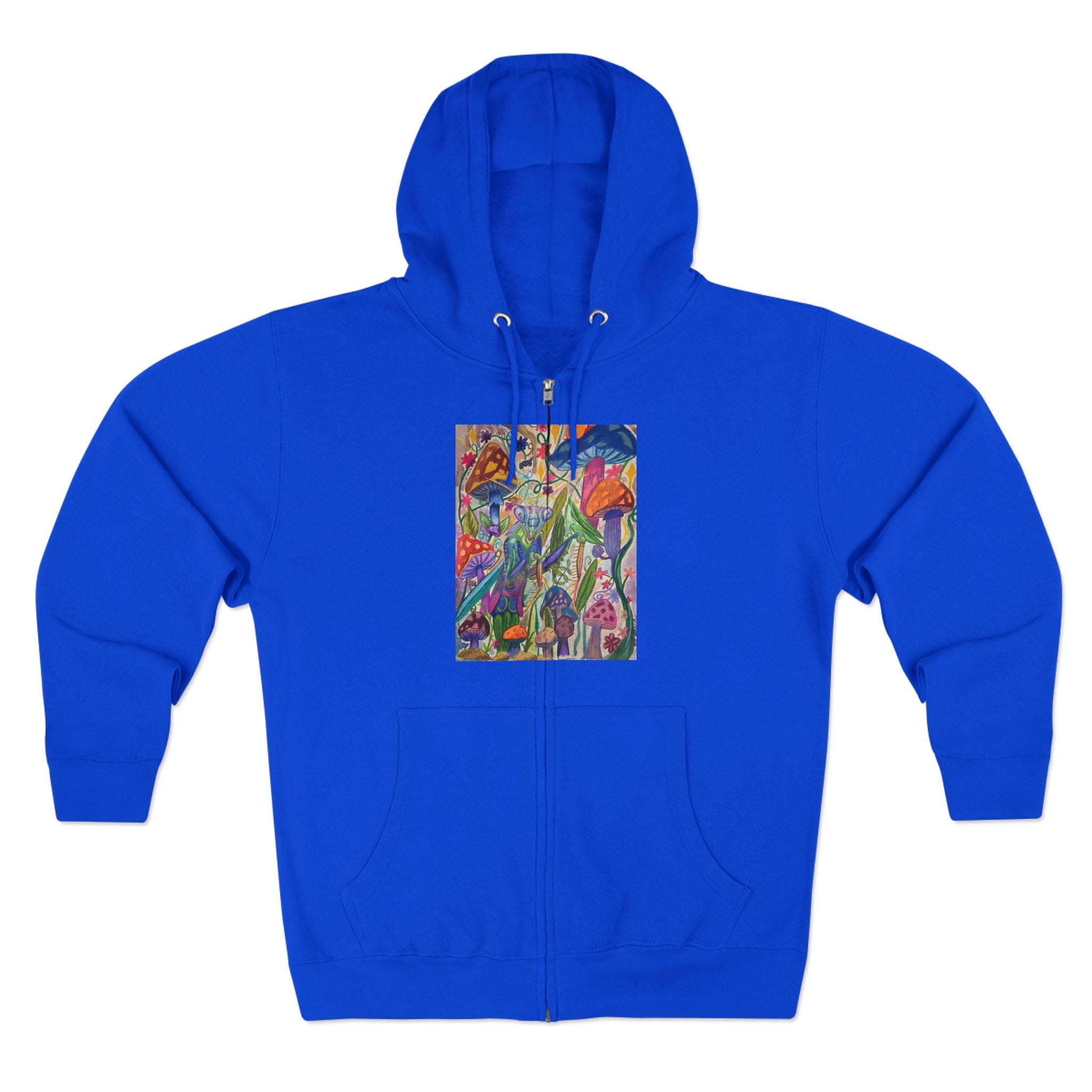 Abstract Floral Art Zip Hoodie — Colorful Garden Painting Print