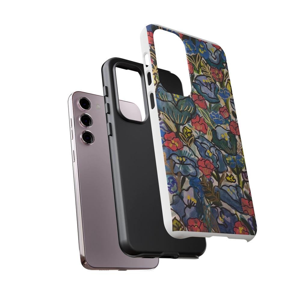 Floral Mosaic Tough Phone Case — Colorful Wildflower Protective iPhone Cover