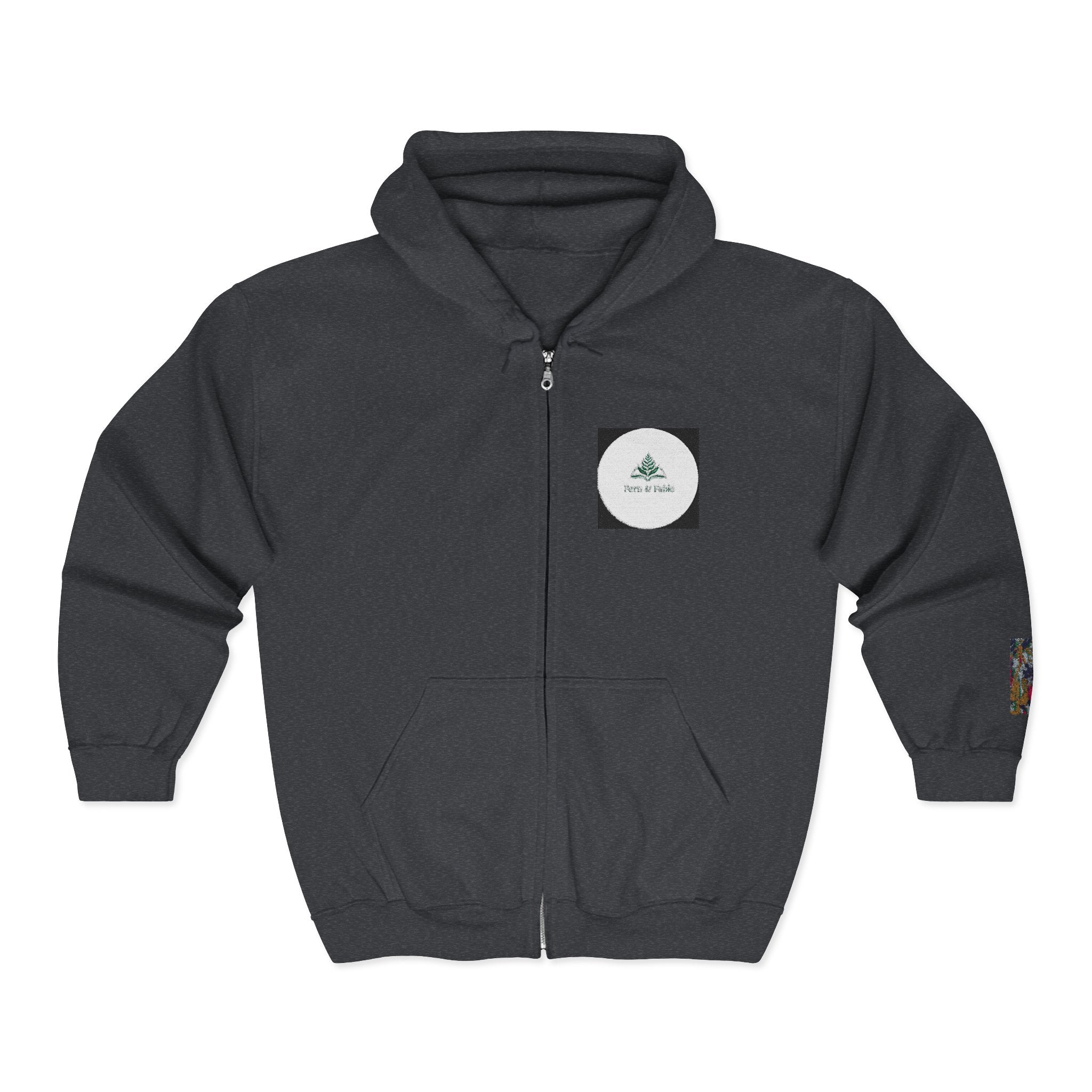 Zip Hoodie with Geometric Mandala Pocket Design