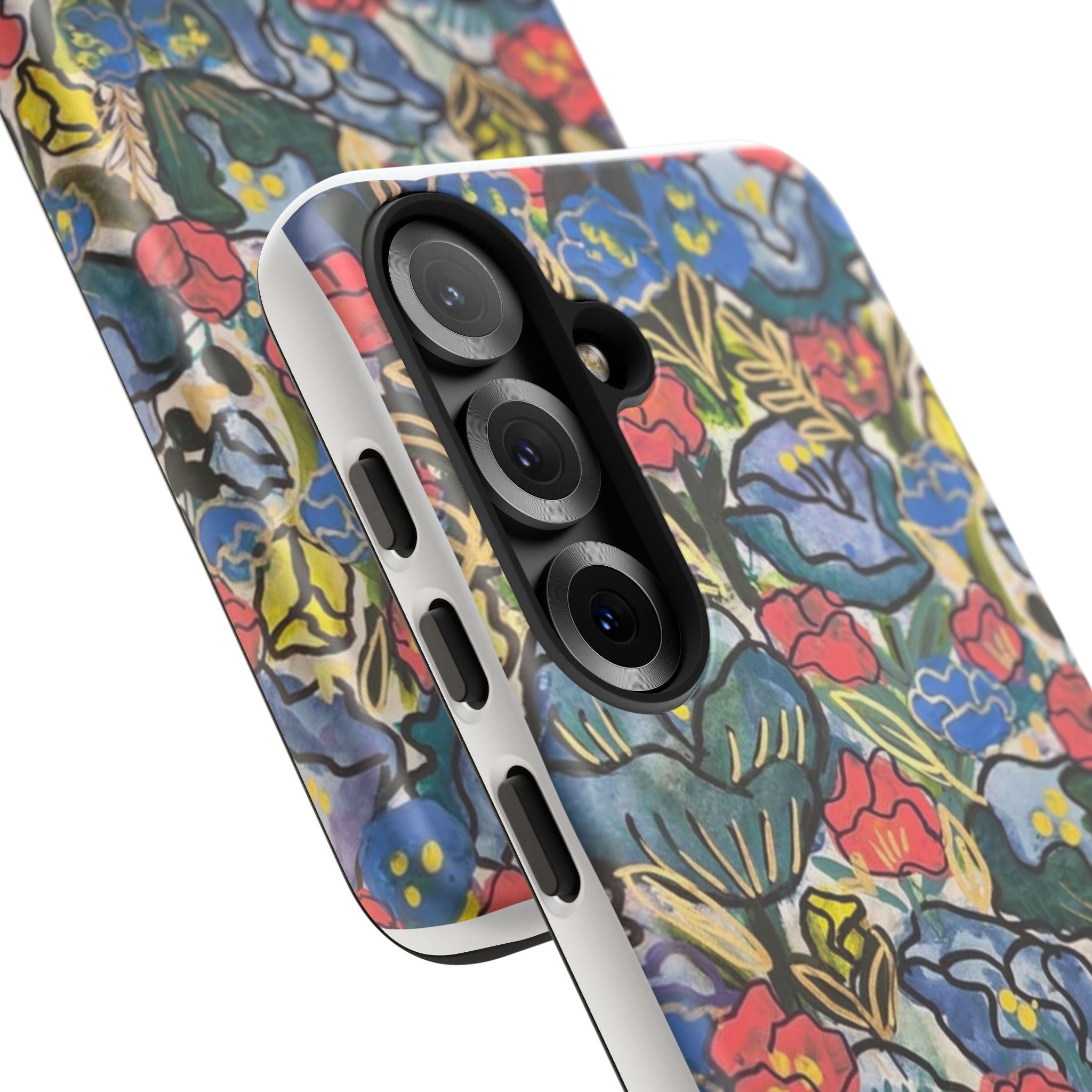 Floral Mosaic Tough Phone Case — Colorful Wildflower Protective iPhone Cover