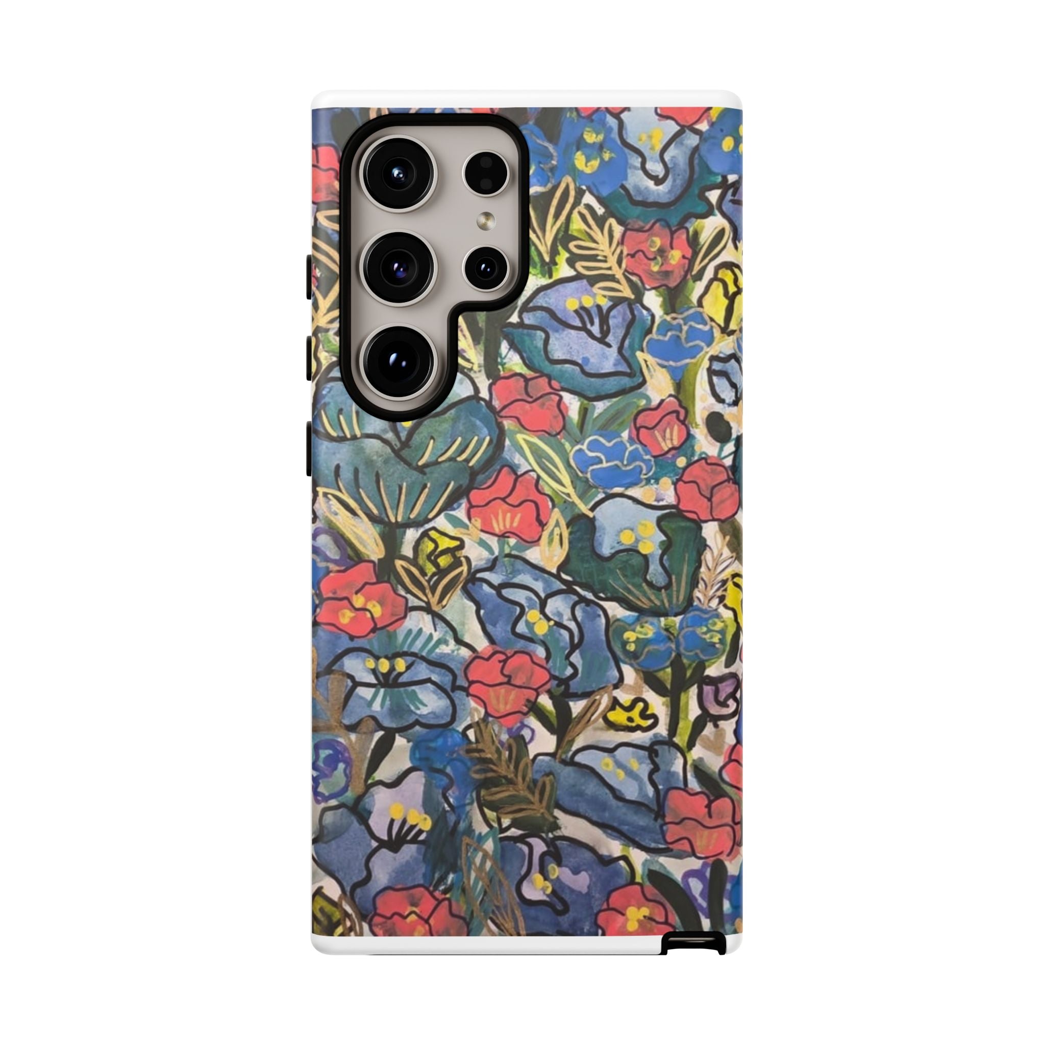 Floral Mosaic Tough Phone Case — Colorful Wildflower Protective iPhone Cover