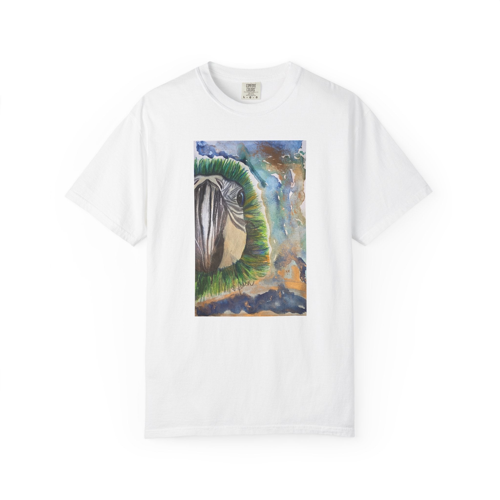 Parrot Eye Art T-Shirt — Colorful Tropical Bird Graphic Tee