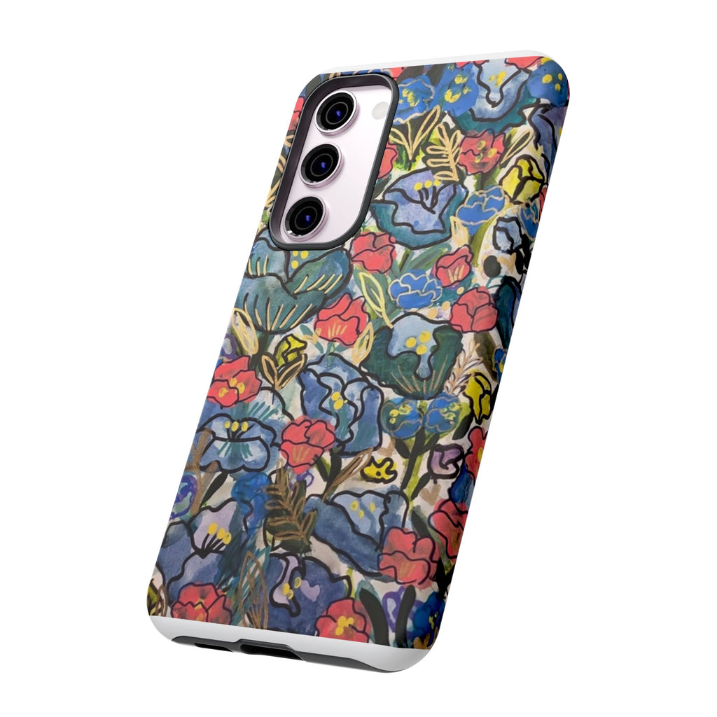 Floral Mosaic Tough Phone Case — Colorful Wildflower Protective iPhone Cover