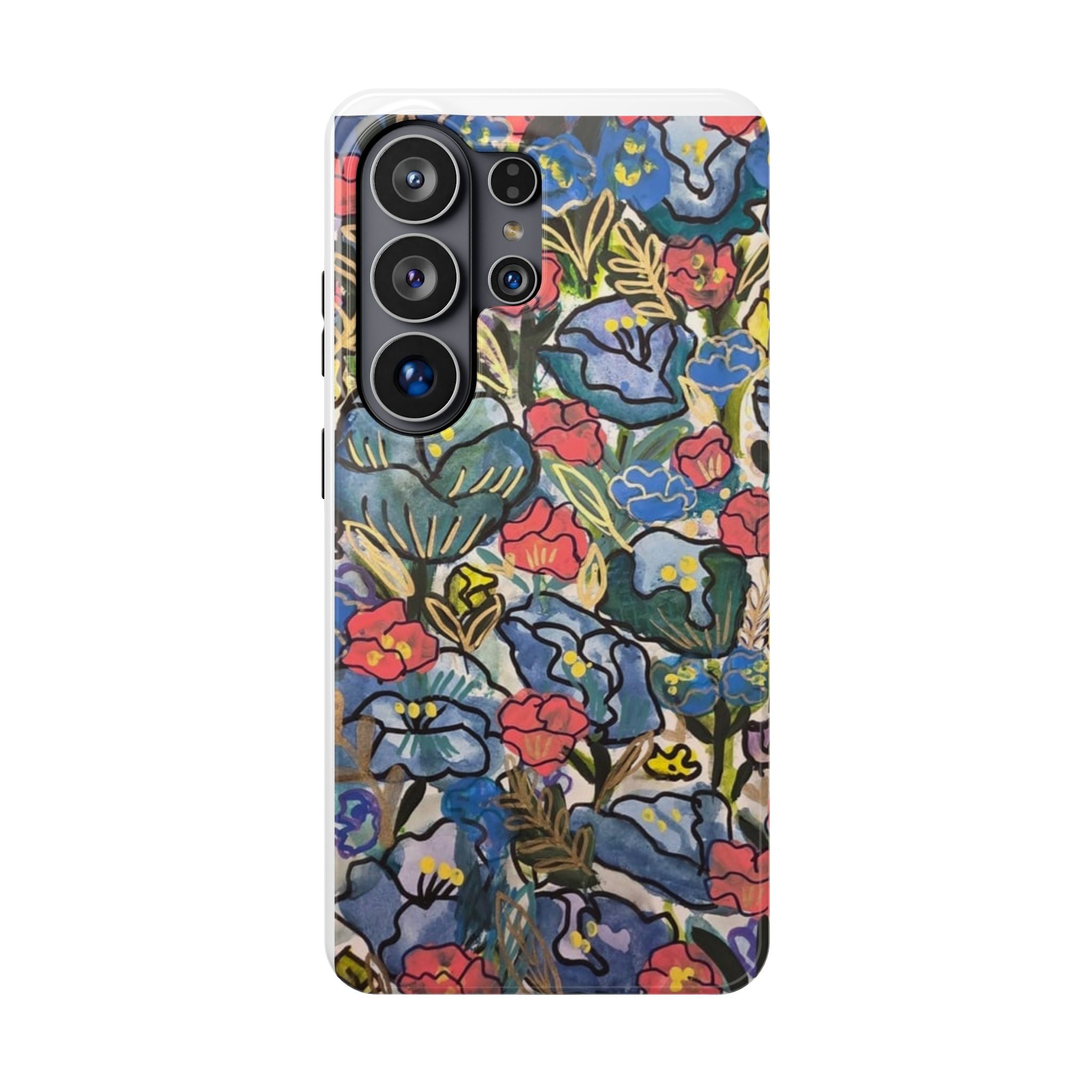 Floral Pattern Impact-Resistant Phone Case – Colorful Vintage Flowers