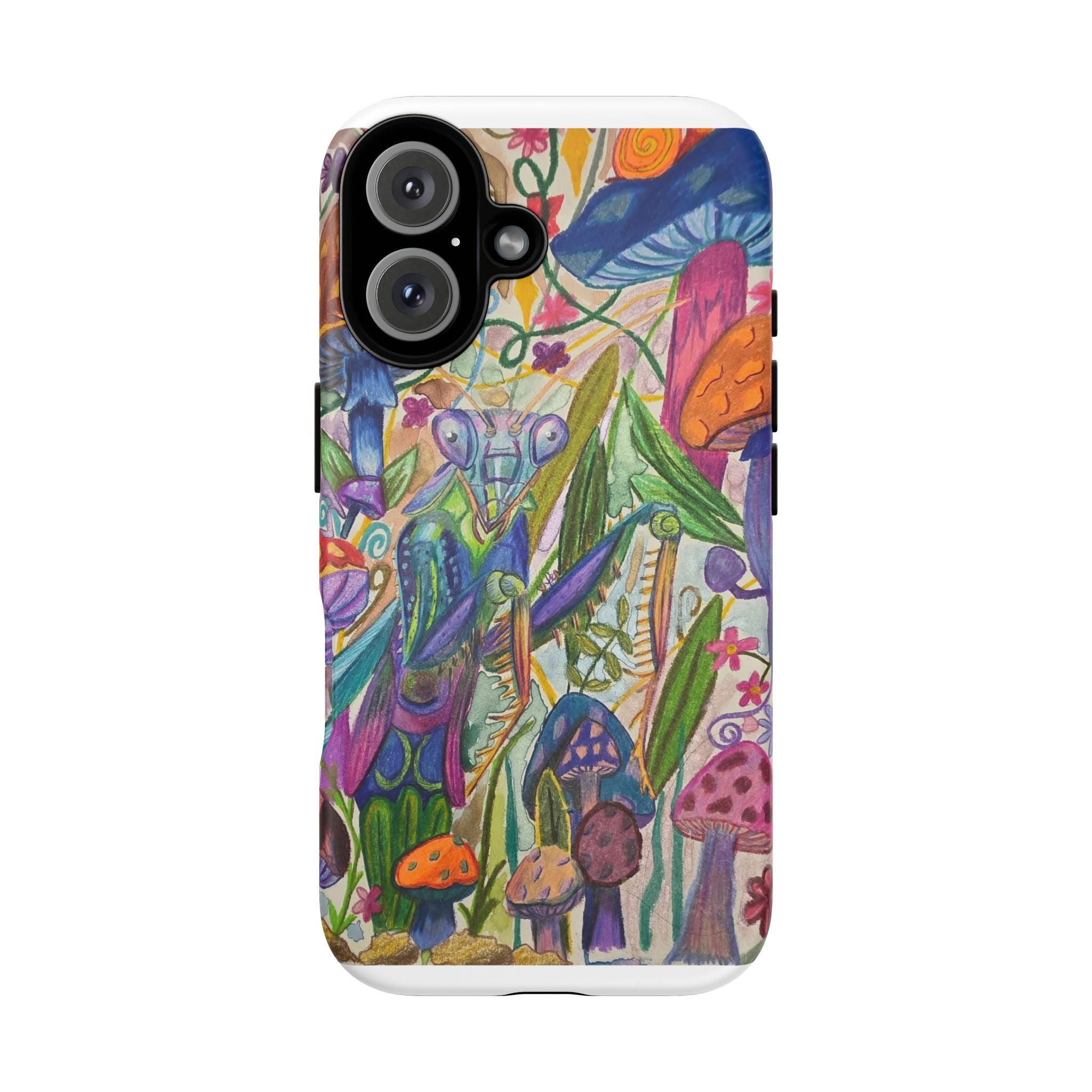 Phone Case — Colorful Whimsical Mushroom Garden Art