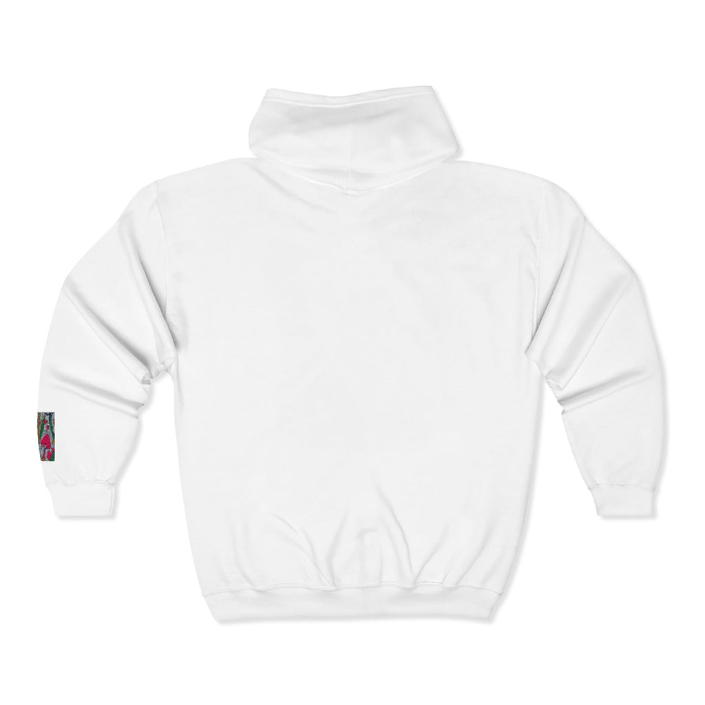 Zip Hoodie with Geometric Mandala Pocket Design