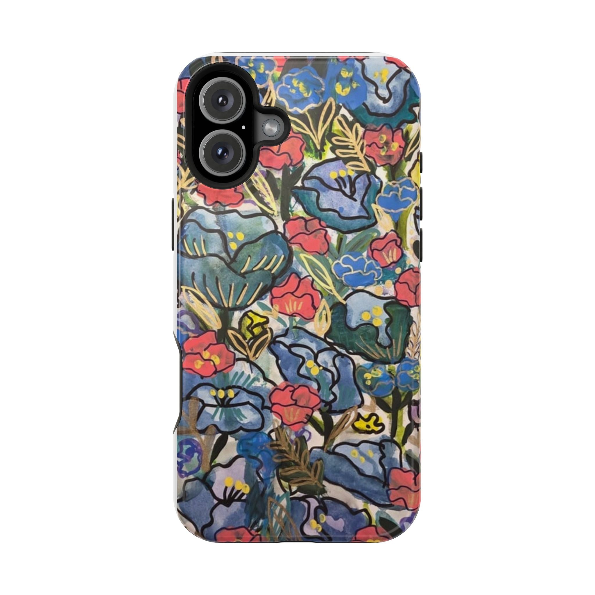 Floral Pattern Impact-Resistant Phone Case – Colorful Vintage Flowers