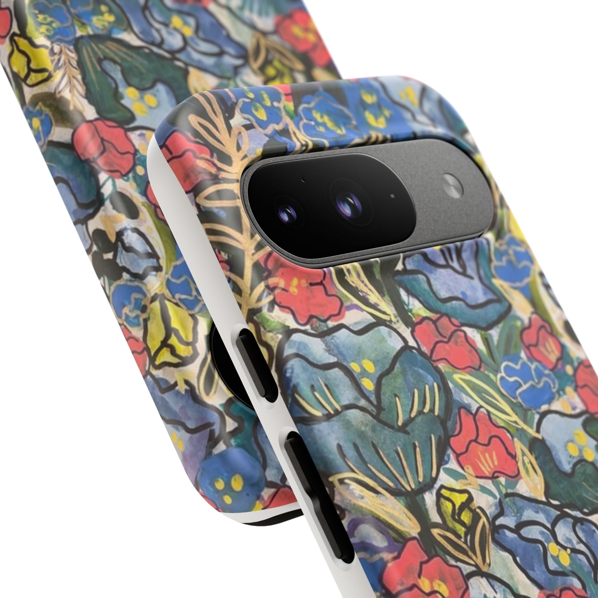 Floral Mosaic Tough Phone Case — Colorful Wildflower Protective iPhone Cover