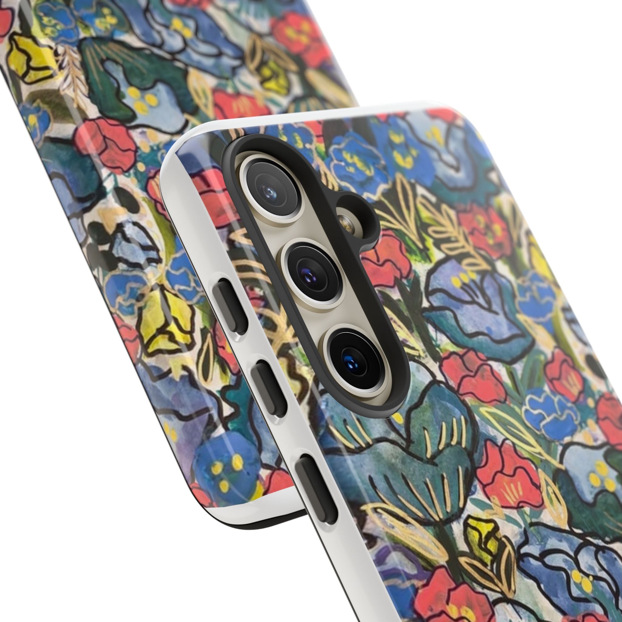 Floral Mosaic Tough Phone Case — Colorful Wildflower Protective iPhone Cover