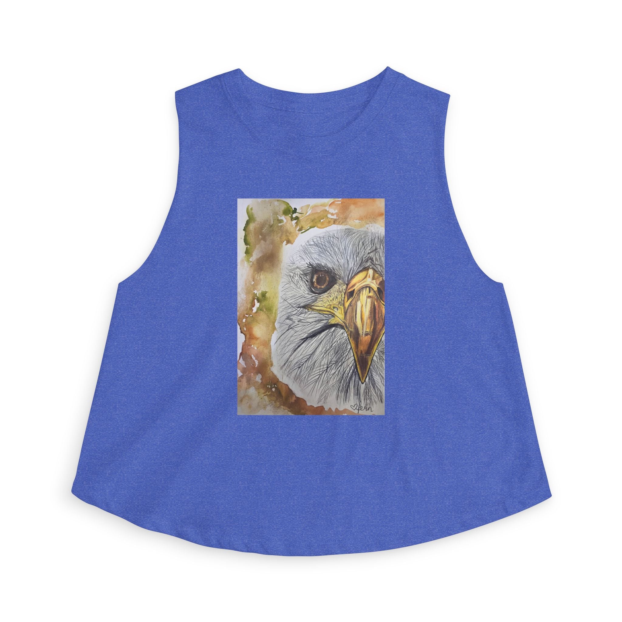 Eagle Portrait Women's Crop Top — Watercolor Bald Eagle Graphic Tank