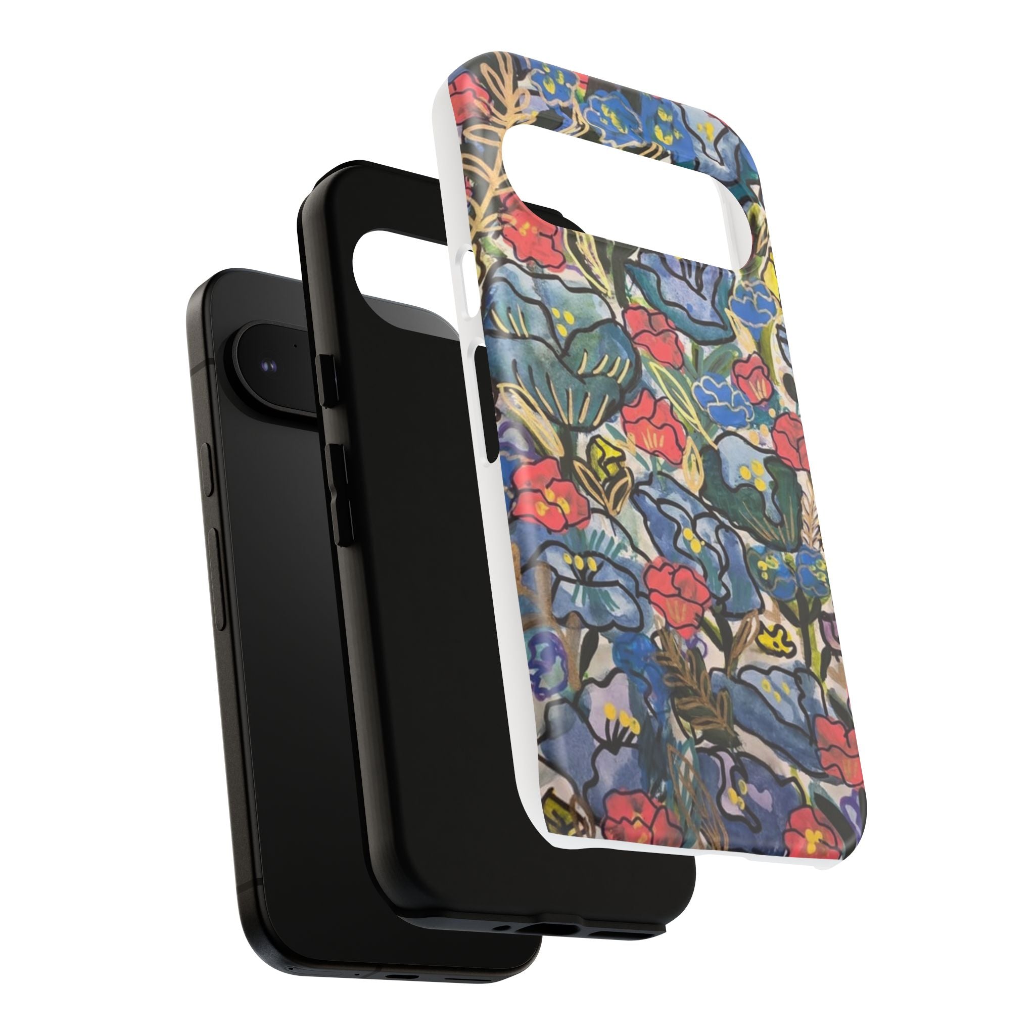 Floral Mosaic Tough Phone Case — Colorful Wildflower Protective iPhone Cover