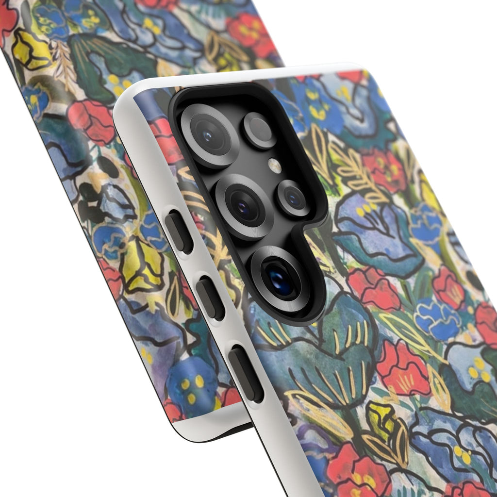 Floral Mosaic Tough Phone Case — Colorful Wildflower Protective iPhone Cover